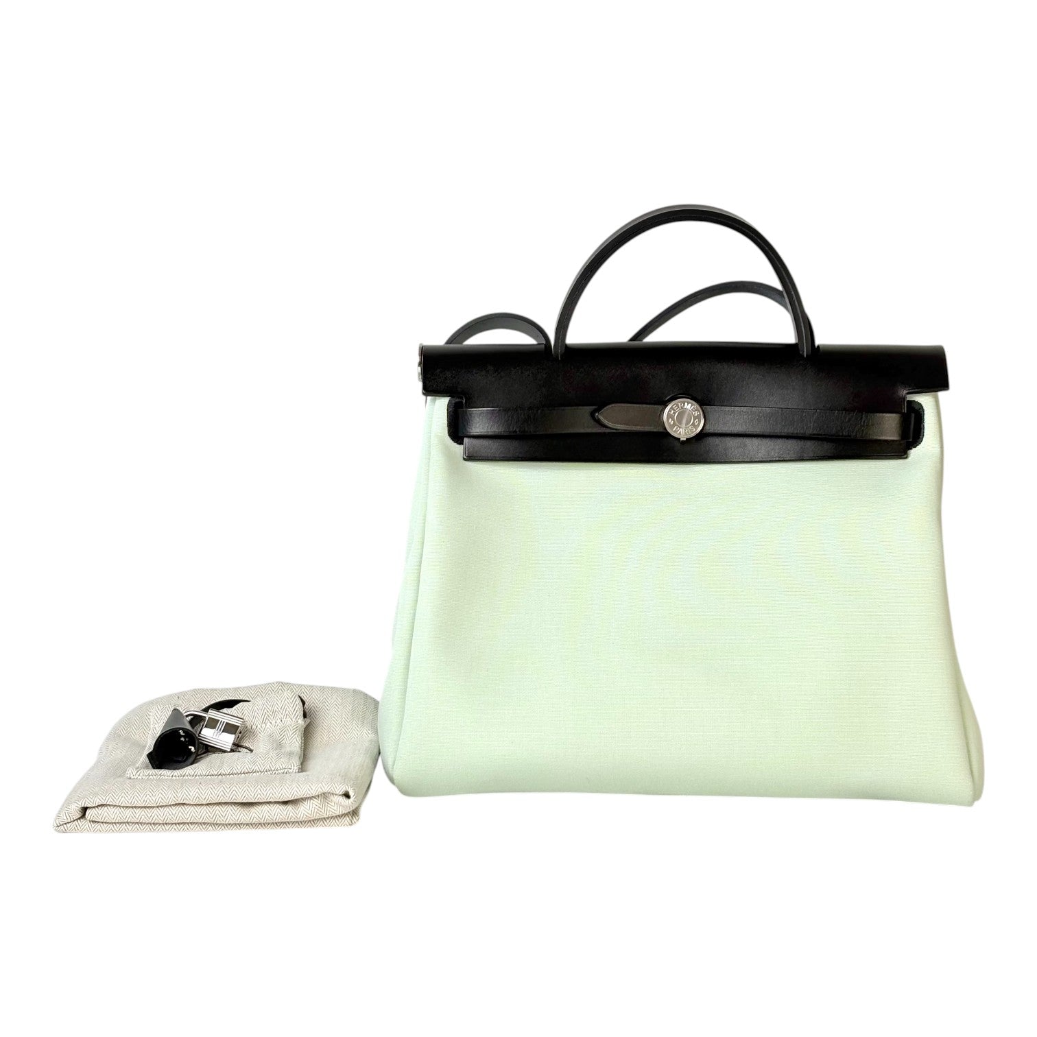 Hermes Herbag Zip 31 Black & Mint Bag