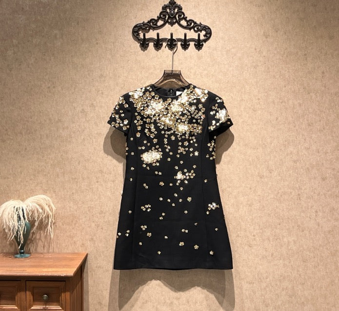 Valentino runway sequined and beaded heavy-duty dress / Size 38 / 99% new / Retail price 40,000+ / 42529