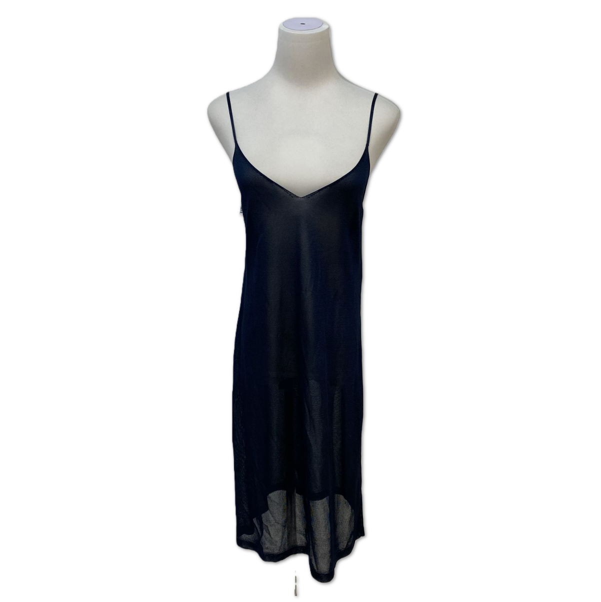 Chanel Black Sheer Silk Slip Dress size 36 C18118367179