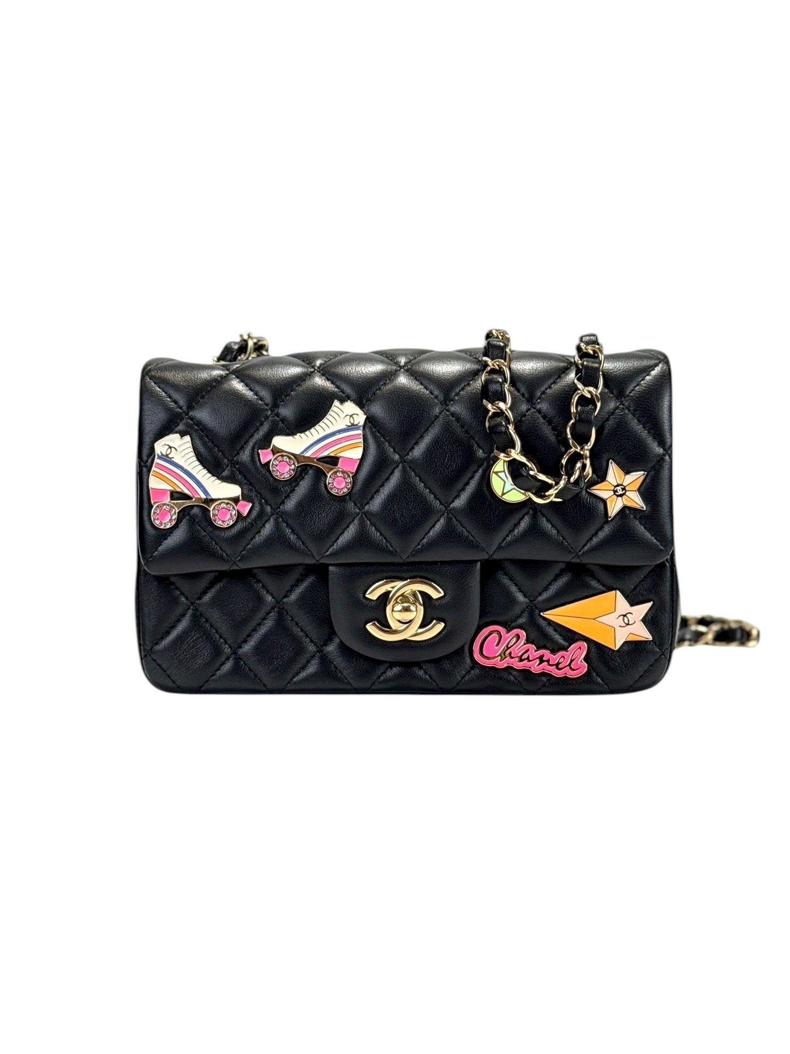 Chanel Classic Flap Mini With Charms - Full Set