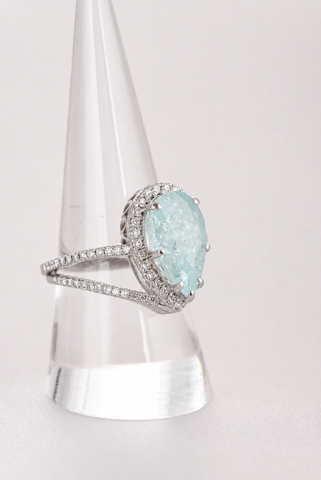 Paraiba 6.57ct Blue Platinum Ring ALC4362