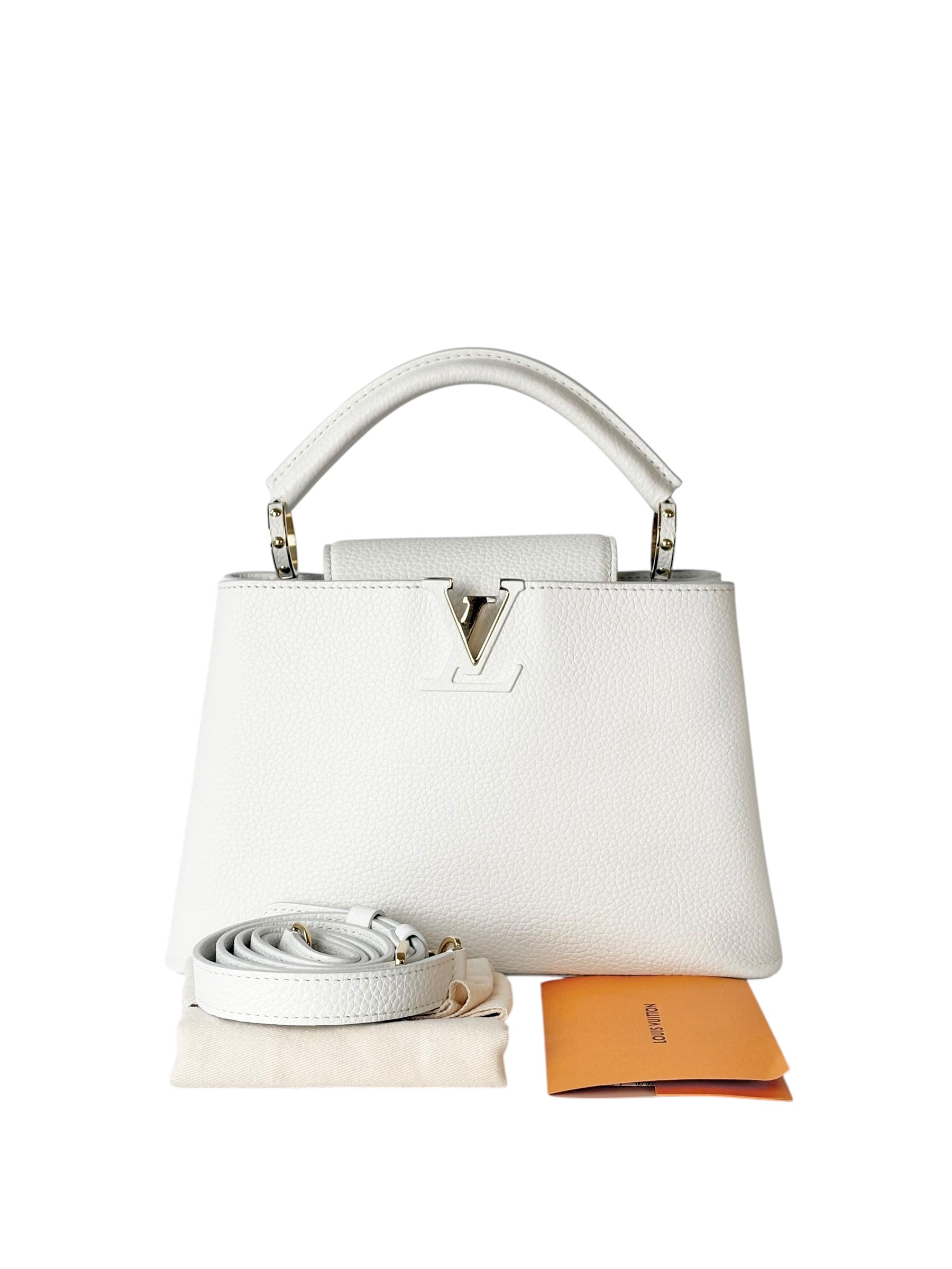 Louis Vuitton White Capucines MM 31cm Bag