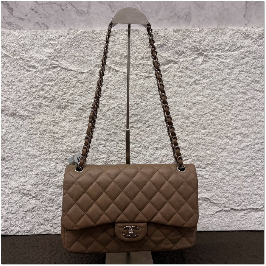 Chanel Taupe Lambskin Quilted Classic Double Flap Bag C19491353436