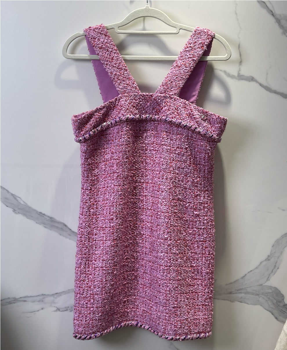 Chanel purple tweed cross-strap slip dress, size 38 LZ260822BG9997