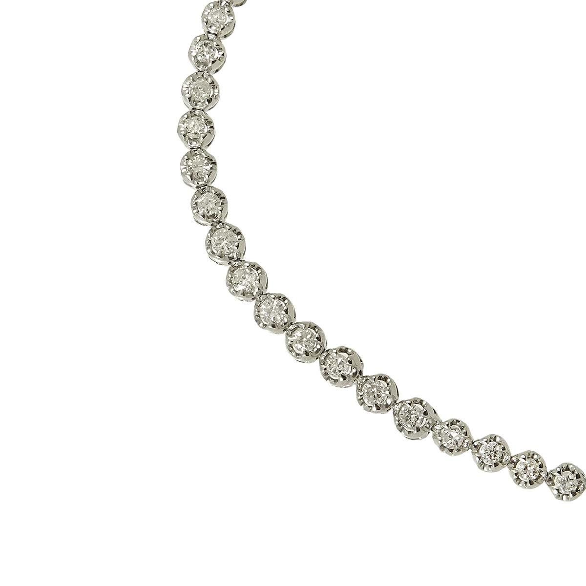 Diamond 1.00ct Bracelet 18K K18 WG White Gold 750 902950395