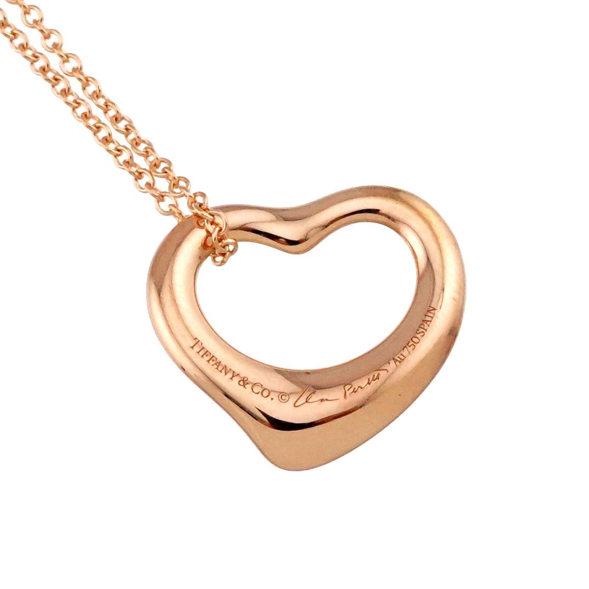 TIFFANY Co. Open Heart Necklace 18K Pink Gold 750 902978512