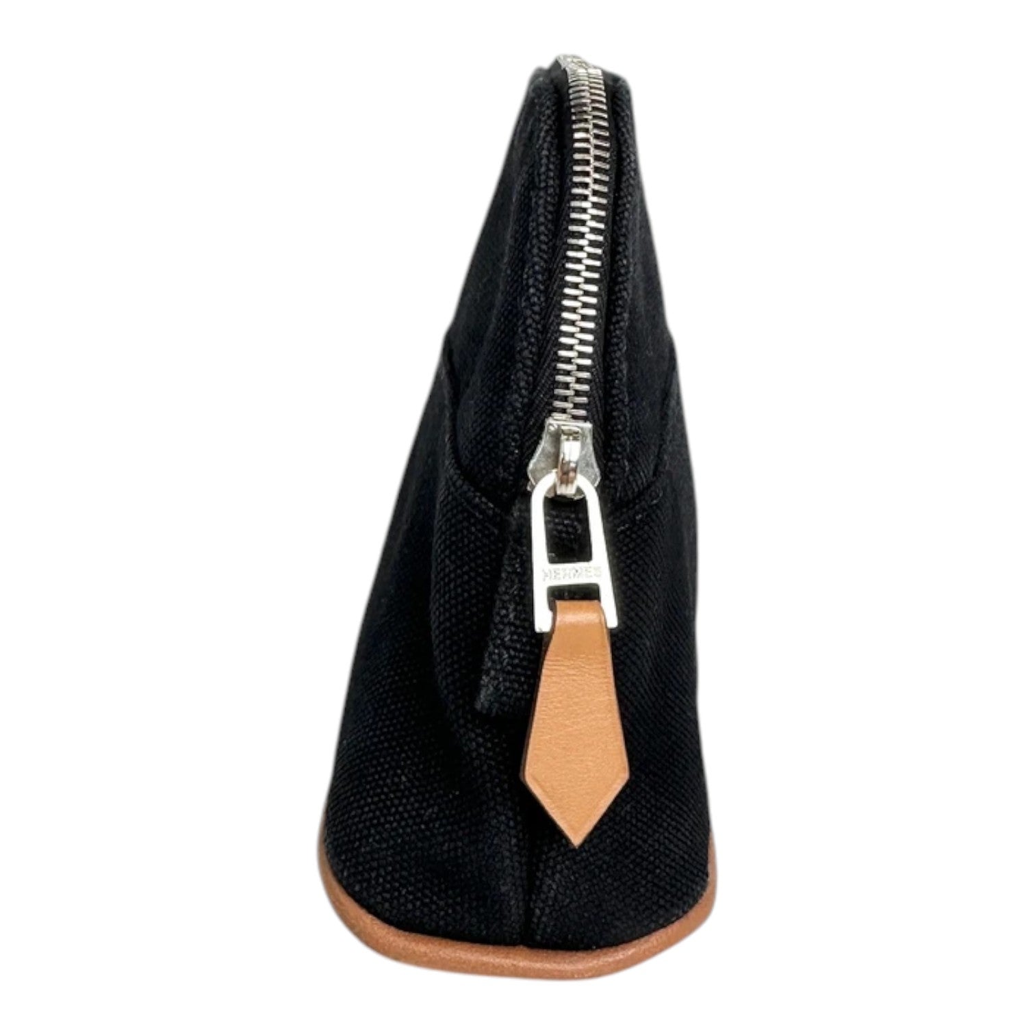 Hermes Black Cotton Canvas Mini Bolide Travel Cosmetic Pouch