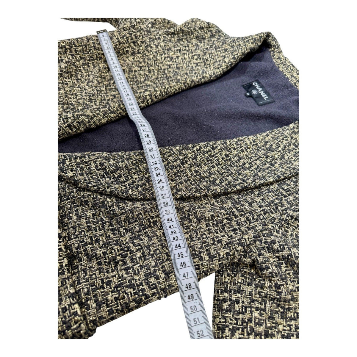 Chanel 16A Tweed Coat Gold/Grey #34