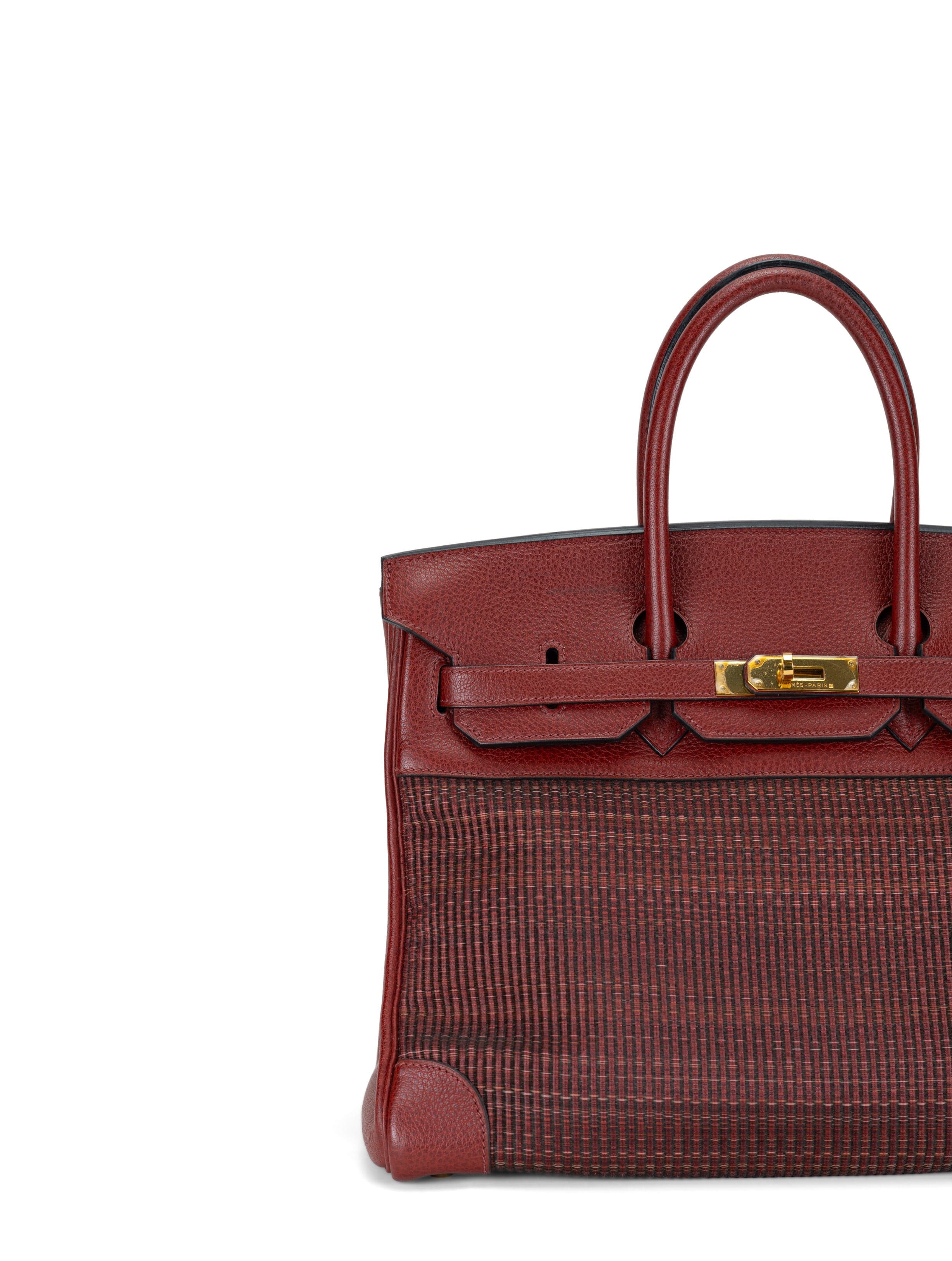 *LONDON LOCATED* VINTAGE HERMÈS BIRKIN 35CM ROUGE H Crinoline & Clemence Leather with Gold Hardware