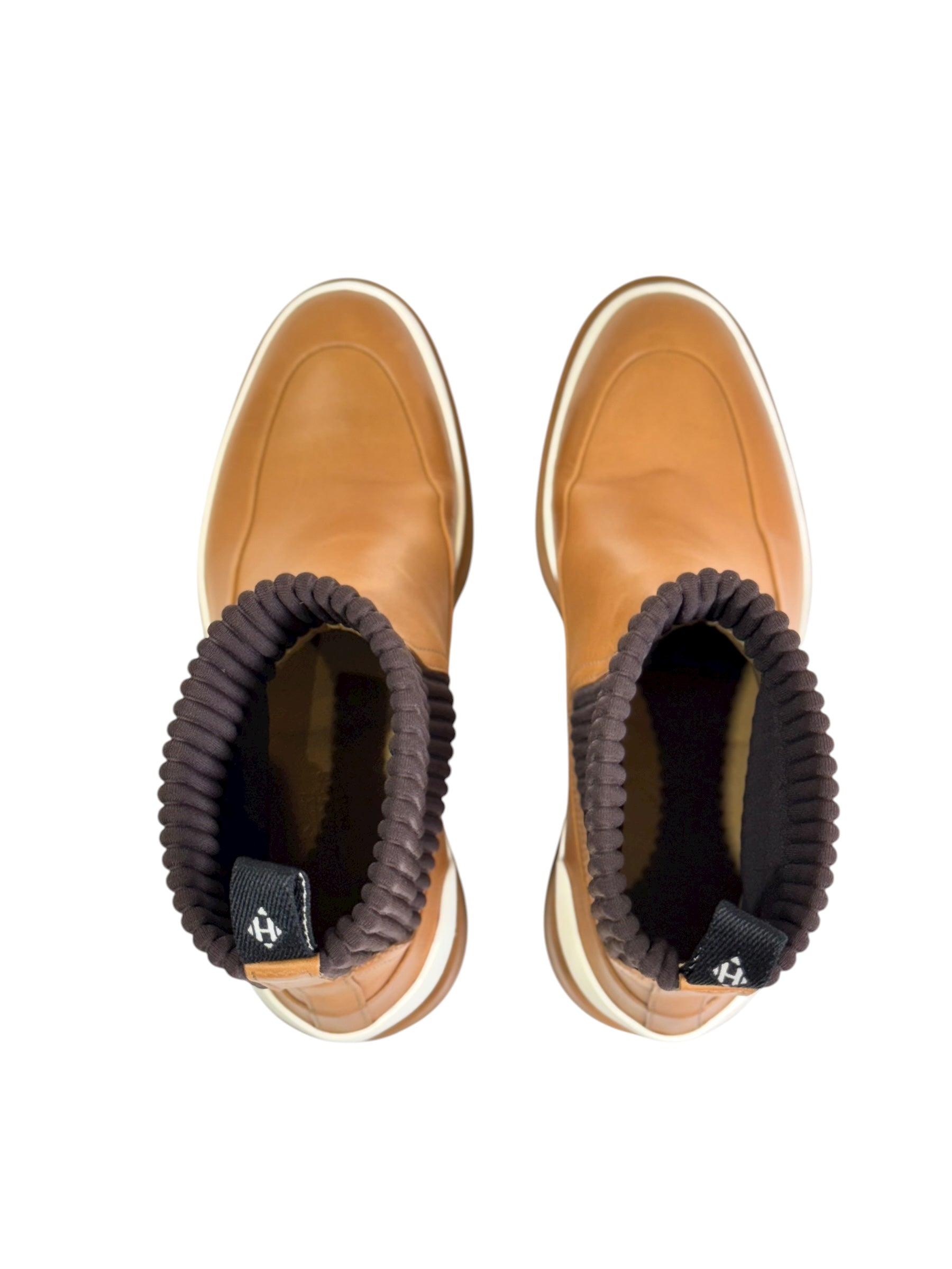 Hermes Brown Calf Ankle Boots Shoes #36