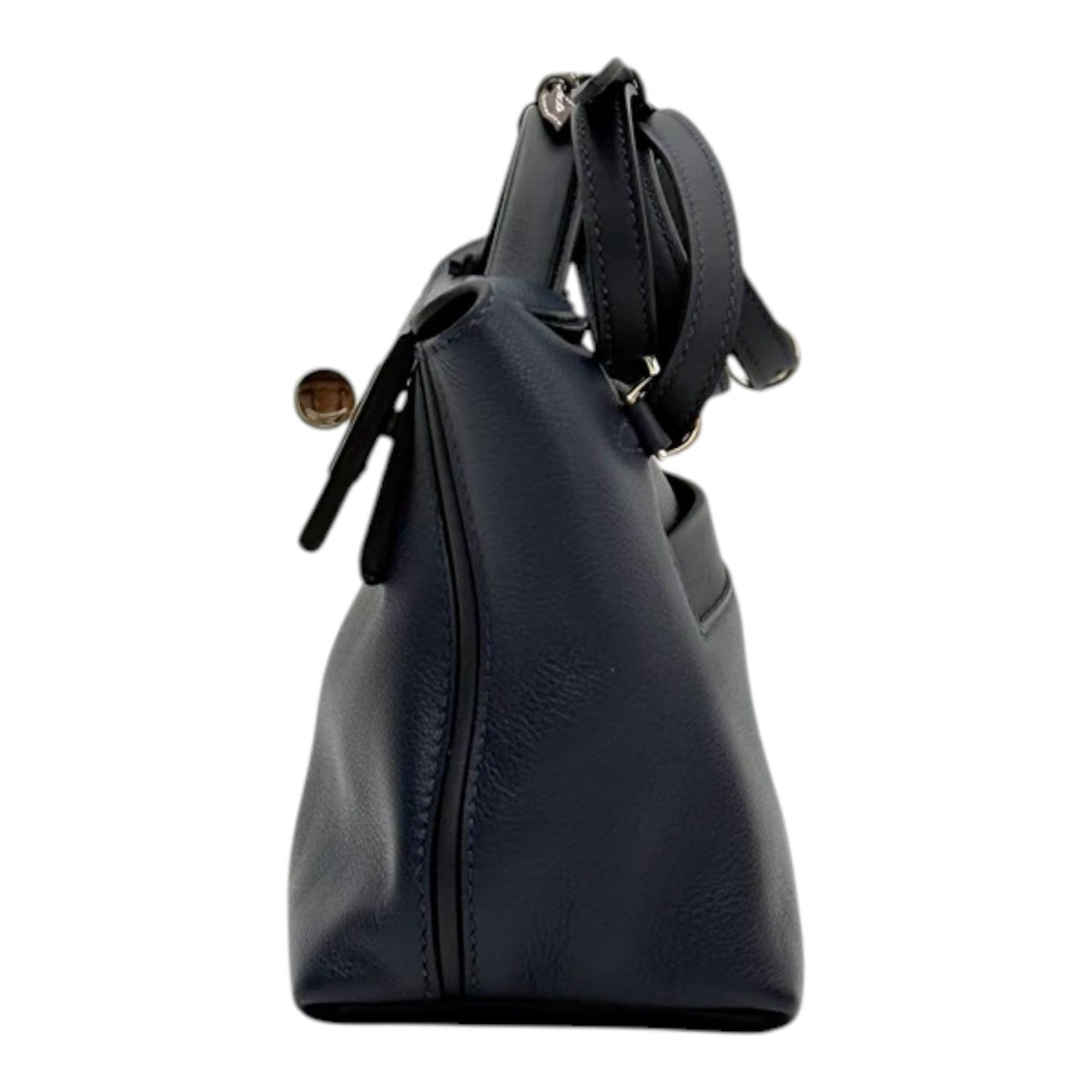 Hermes 2424 Mini Blue Bag in Evercolor with PHW