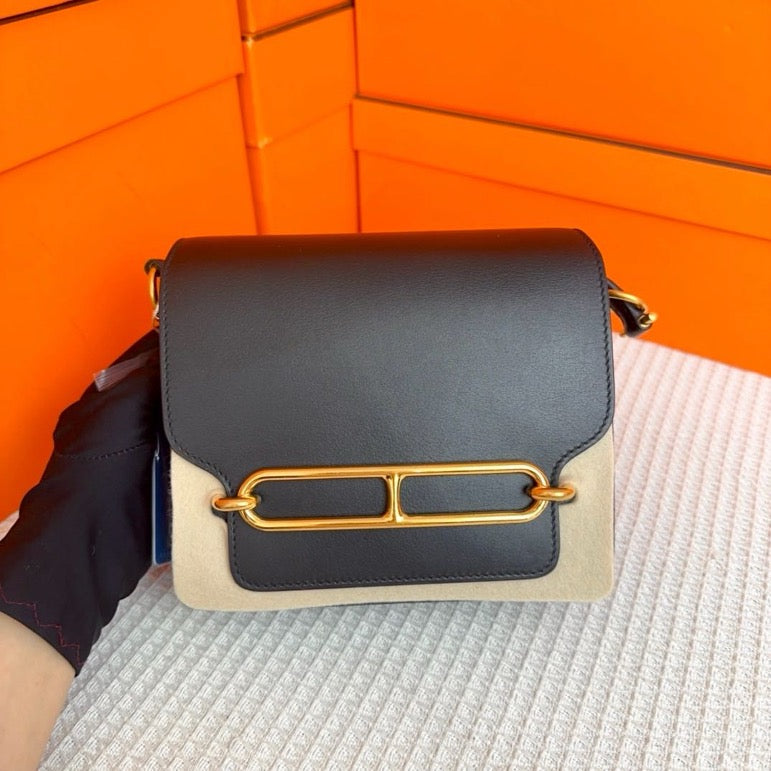 Hermes Roulis 19 Black Evergrain GHW #C SYC2204