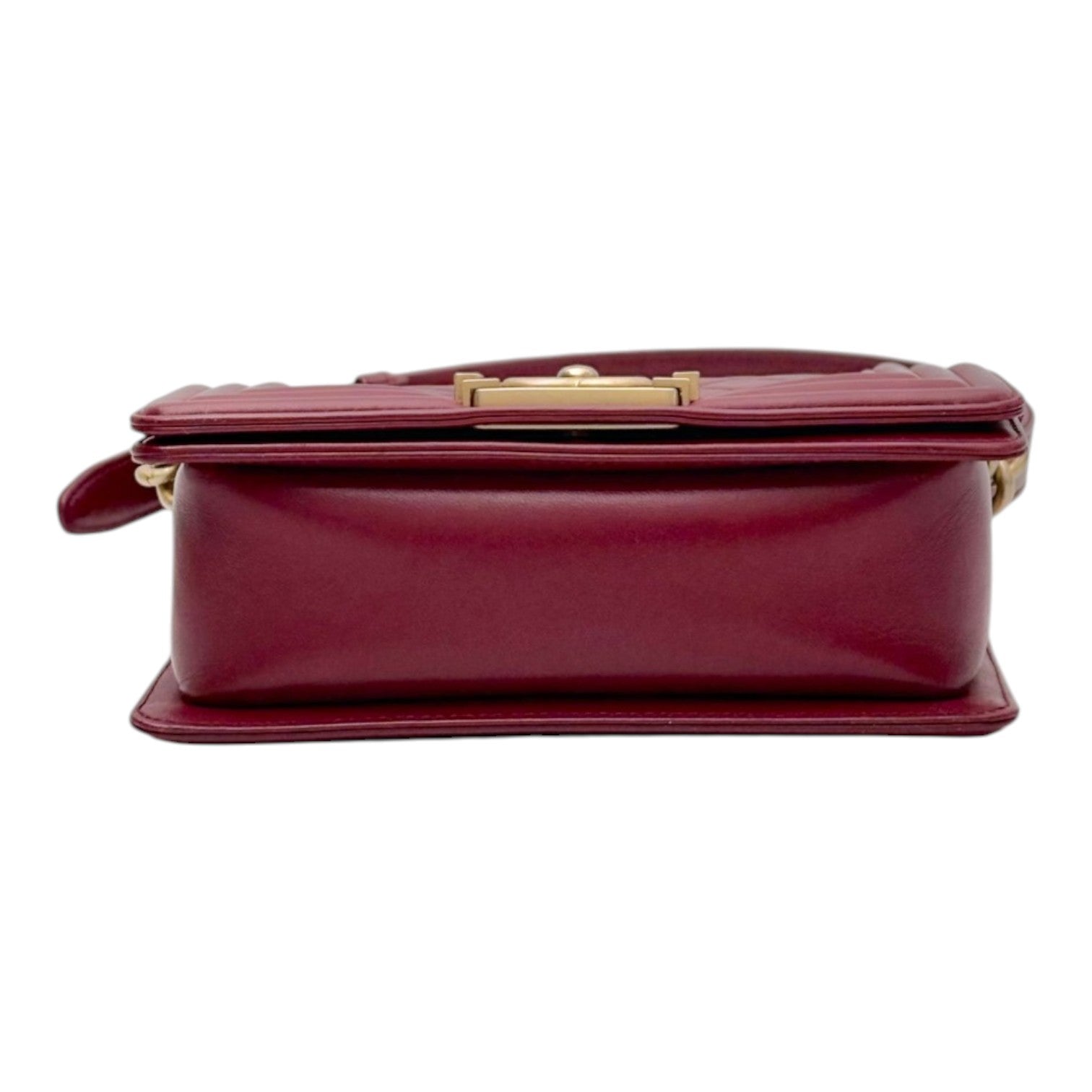 Chanel Small LeBoy in Burgundy Lambskin with Gold hardware