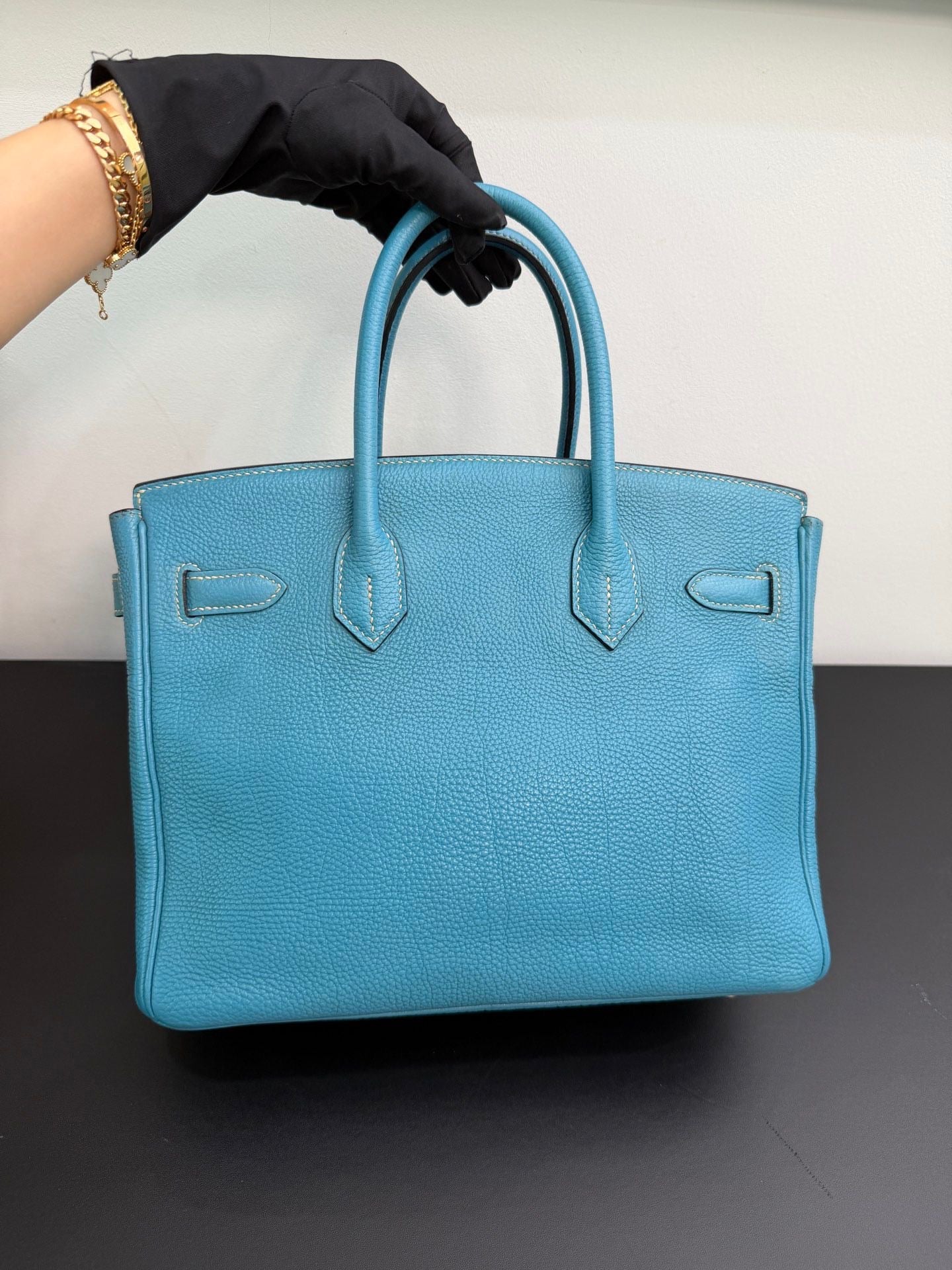 Hermès Birkin 30 Blue Jean PHW Togo Leather Square H Stamp