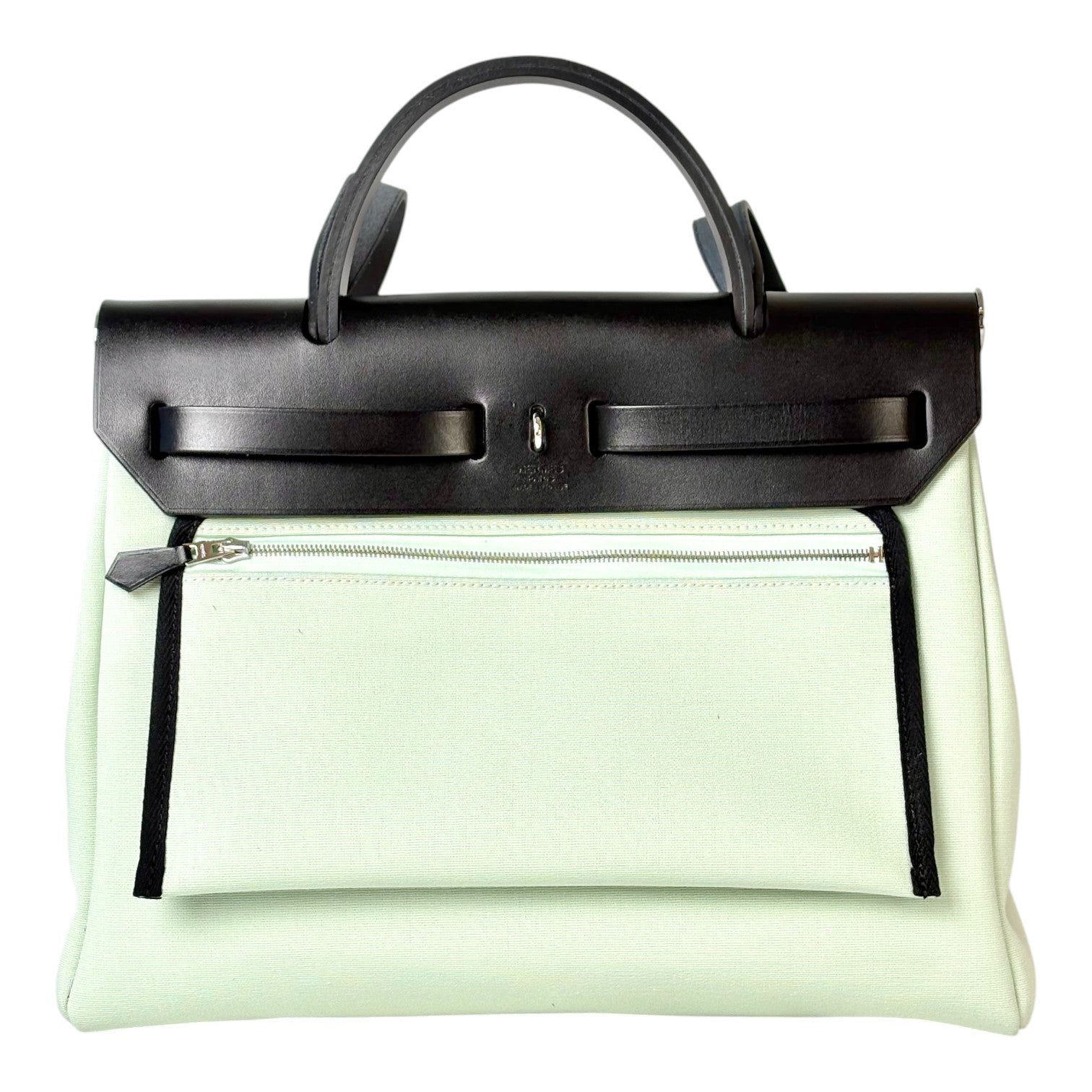 Hermes Herbag Zip 31 Black & Mint Bag
