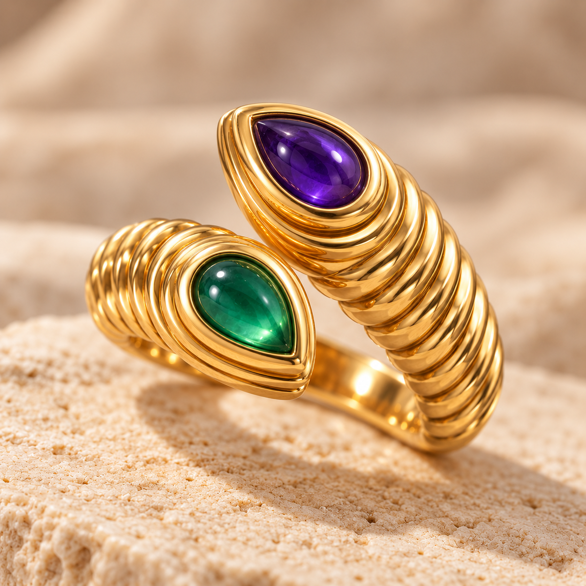 Pearshape Bubble Ring (Stone & Ring Complete Set) bubble005