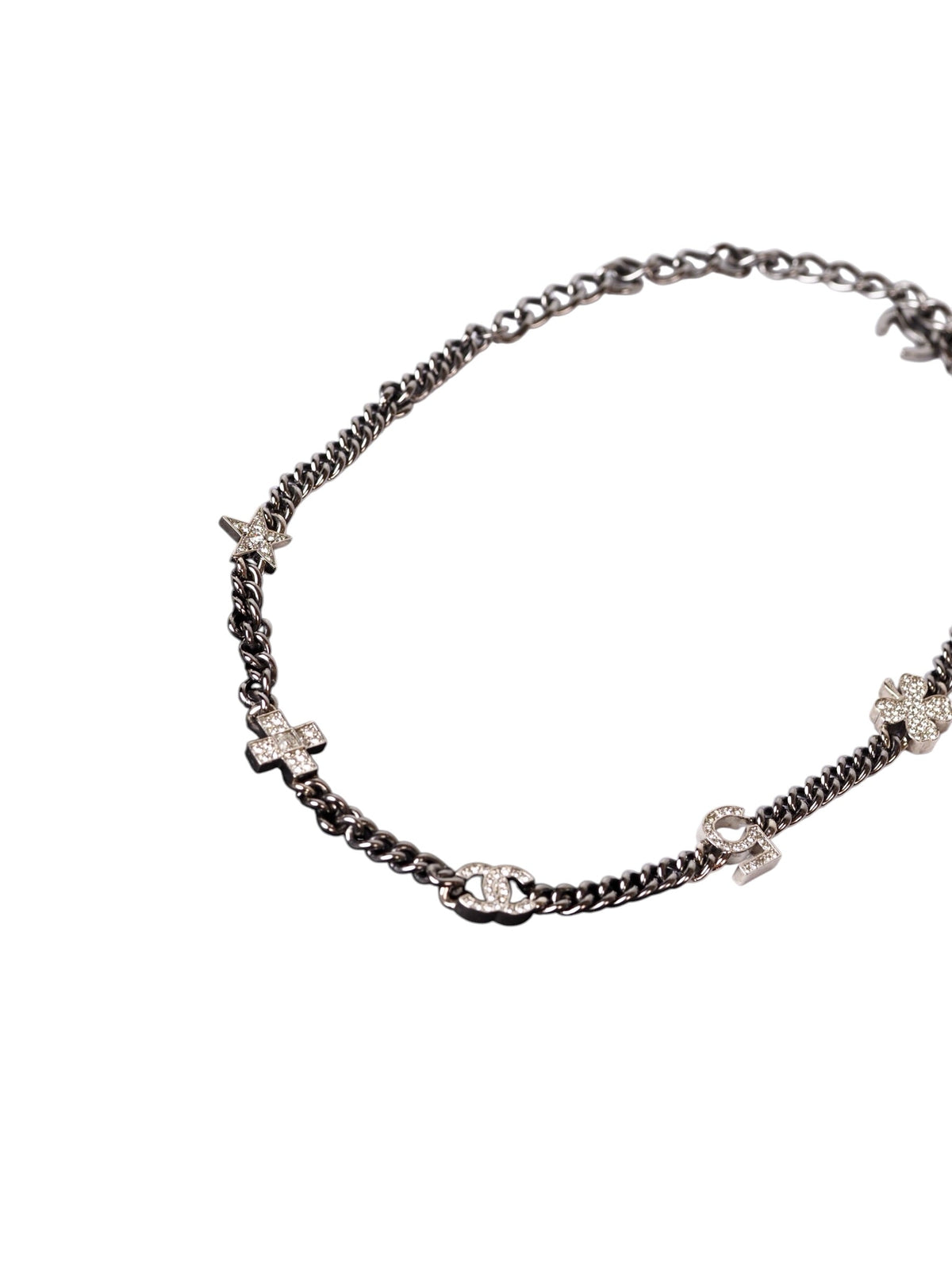 Chanel 23V 5 Charms Black Chain Necklace