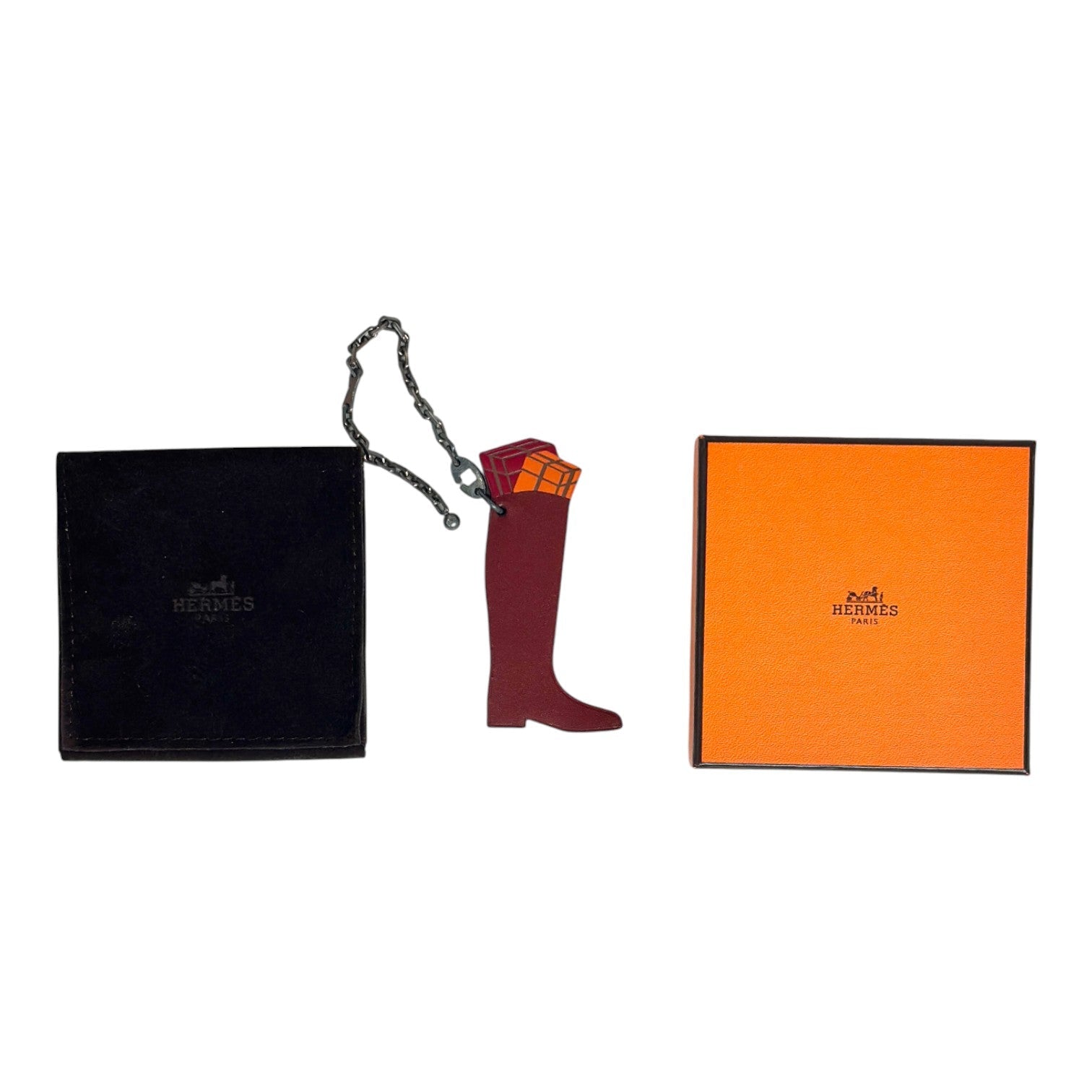 Hermes Bag Charm Boots Design With Silver Chain