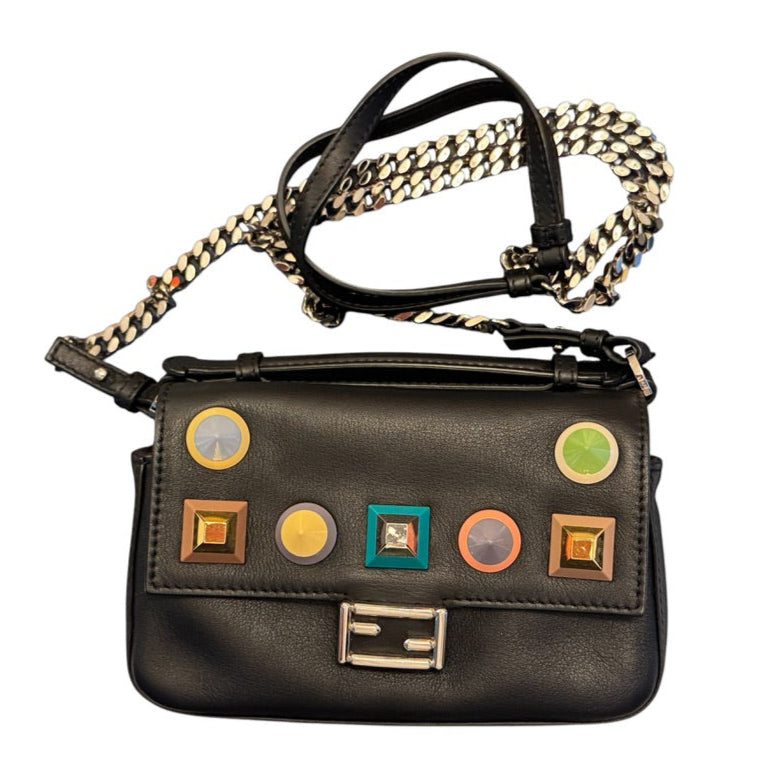 Fendi Mini Detailed Leather Baguette Bag