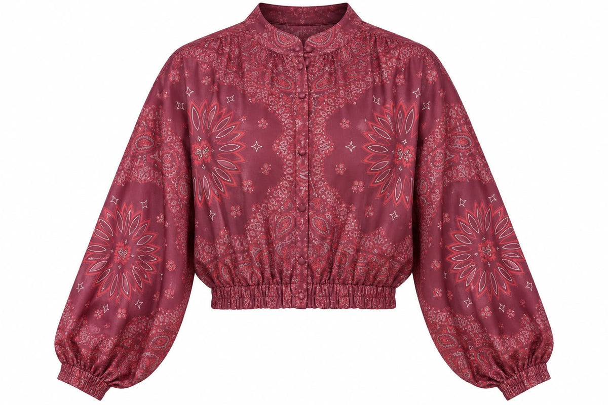 REVERSIBLE BOMBER SUEDE BANDANA BURGUNDY MCL13510