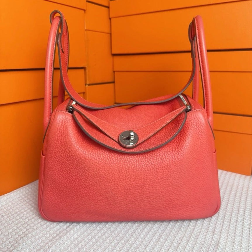 *Hermes Lindy 26 T5 Jaipur Pink with Silver Buckle and R Engraving, TC Leather SYC2205