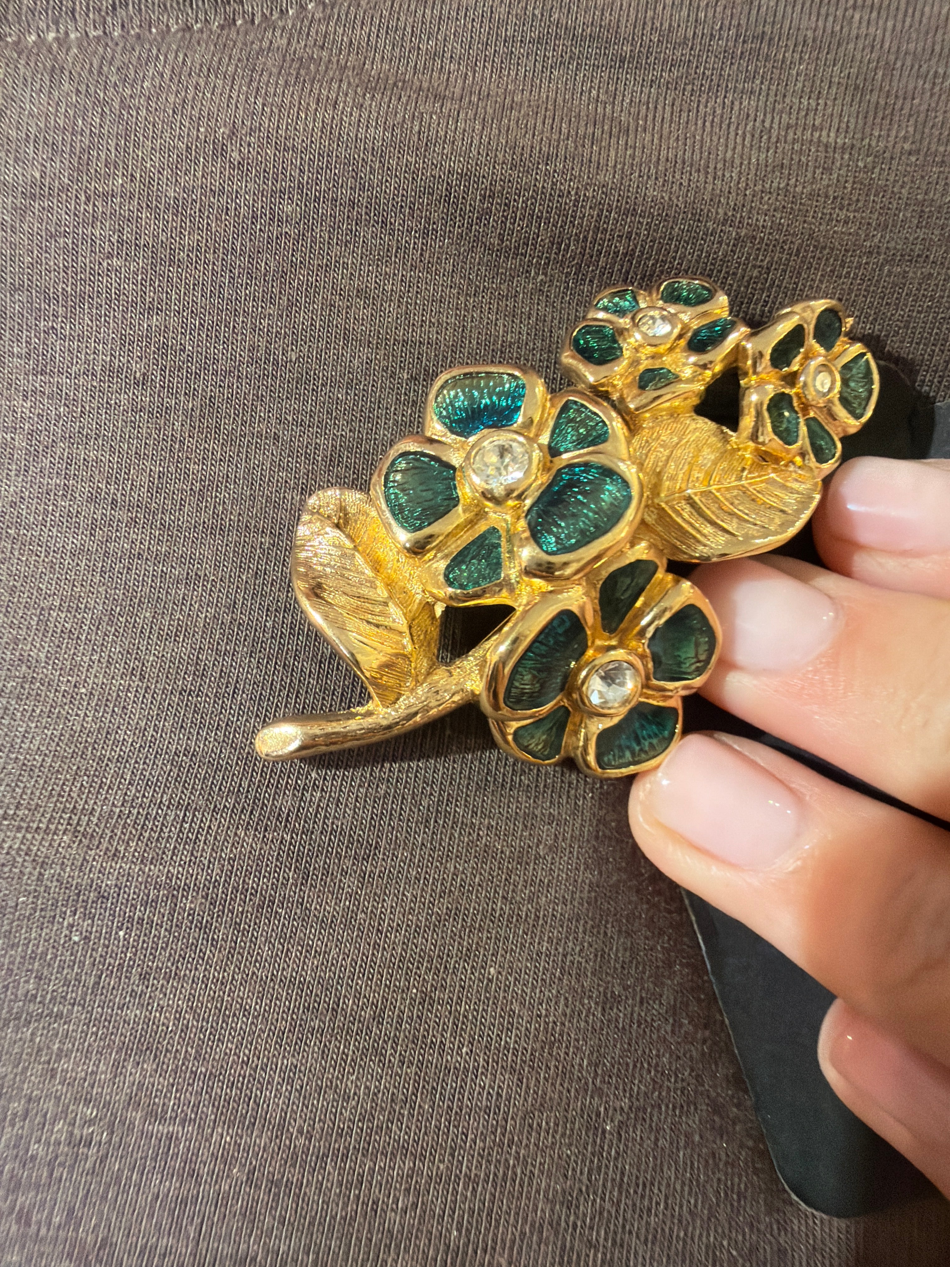 Dior gold plated flower brooch  AKC1542