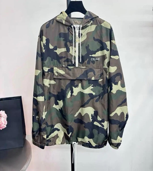 Celine hooded camouflage windbreaker jacket, size 42 SYCC2088