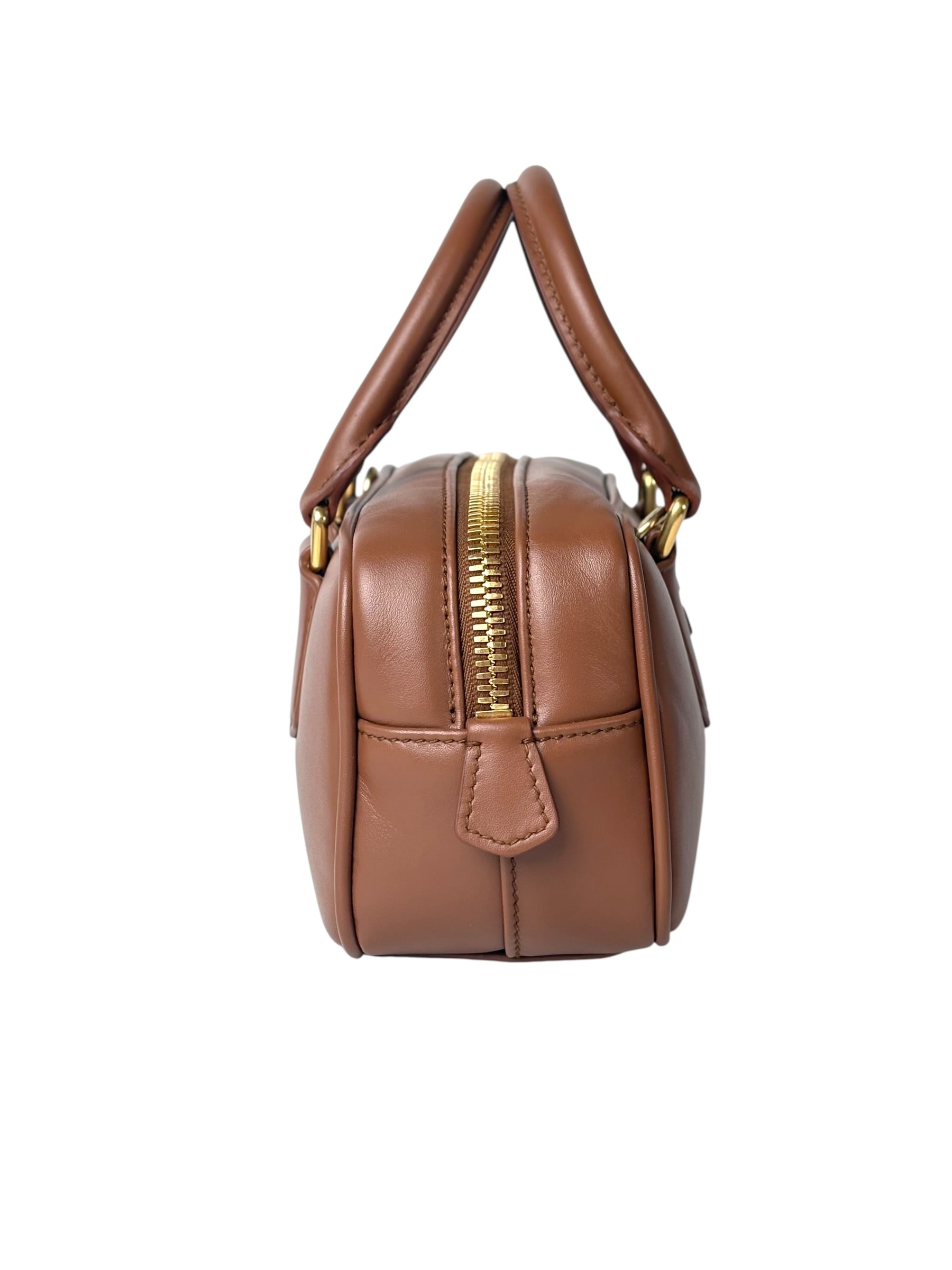 Miu Miu Arcadie Leather Mini Bag Cognac Colour