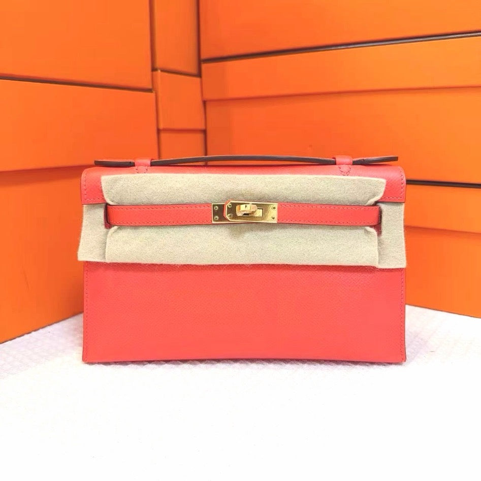Hermes Kelly Generation 1, T5, Pu-erh Tea Powder, Gold Buckle, Epsom Leather, A-Stamp SYC2207