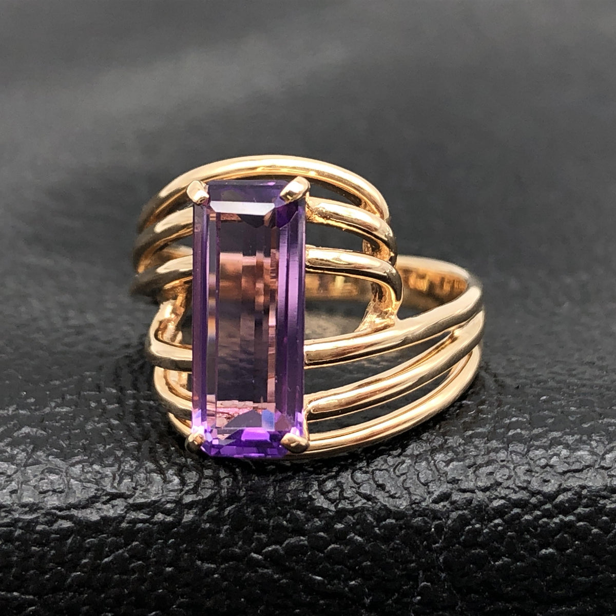 Tasaki 1P Amethyst Ring, K14PG, 4.4g, US Size 5.5 C297646