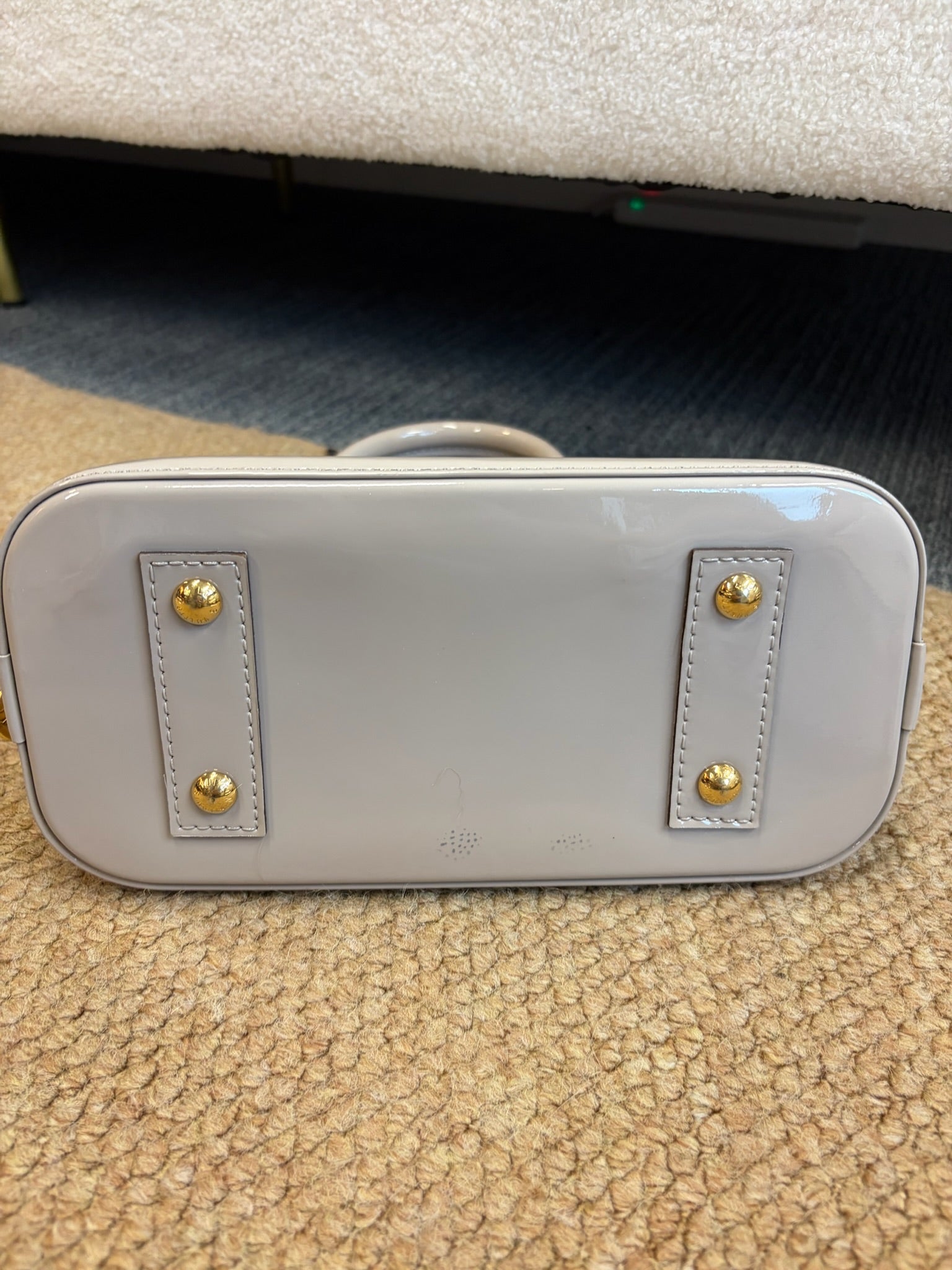 Louis Vuitton Alma BB Grey Patent Leather