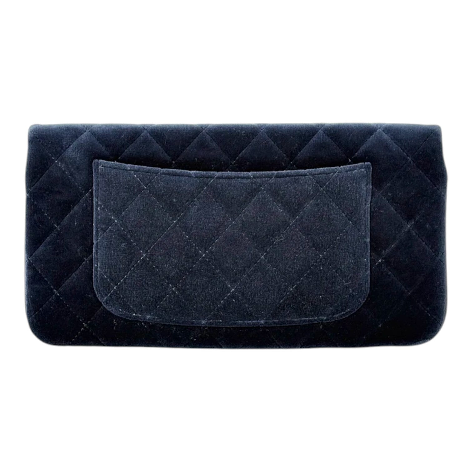 Chanel 31 Navy Velvet Clutch Bag