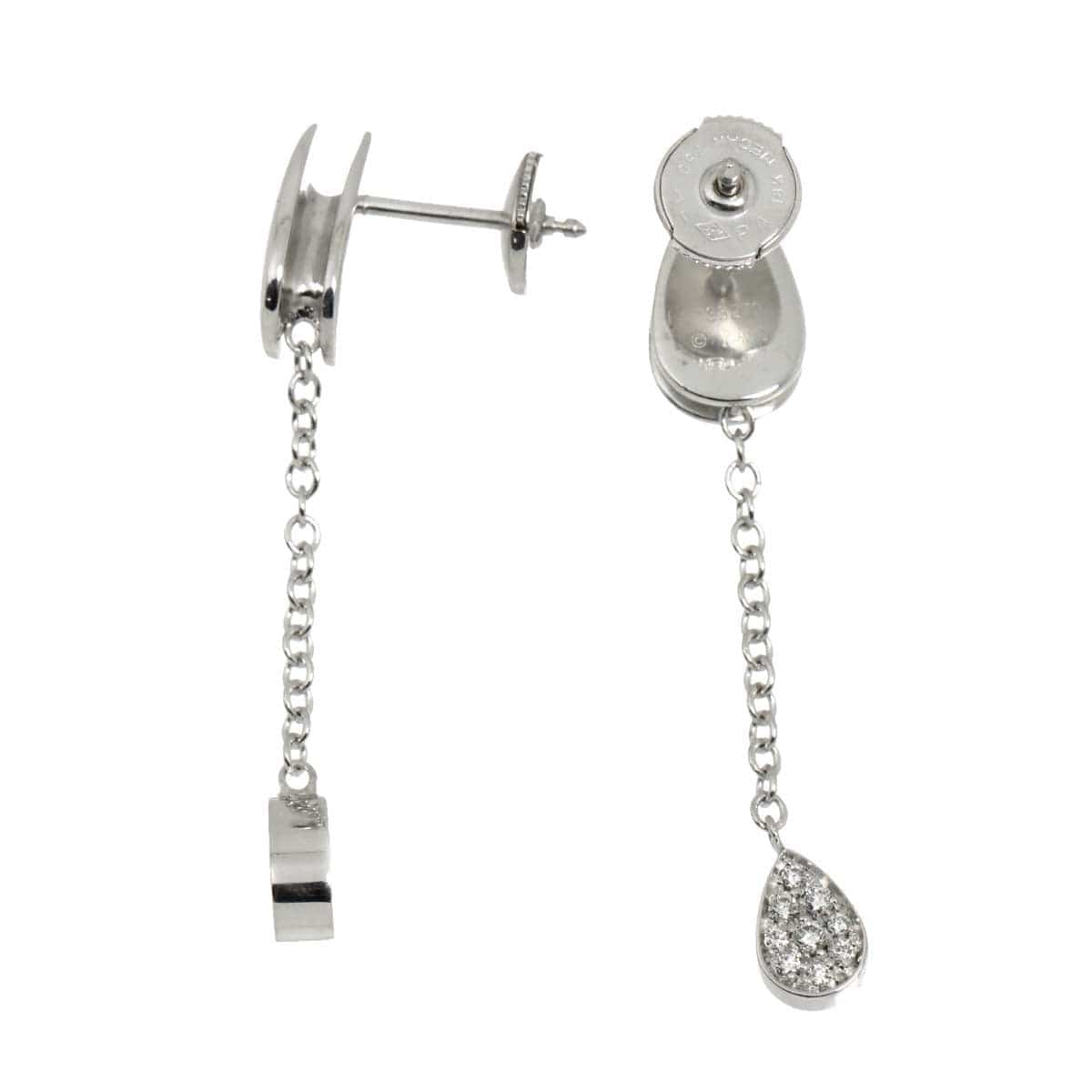 PIAGET Teardrop Diamond Earrings Pierced 18K WG 750 903117402