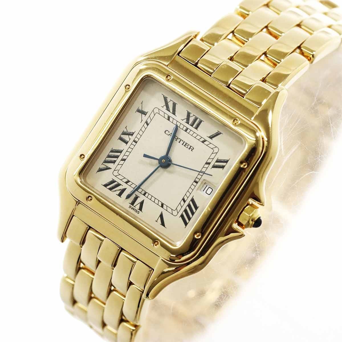 Cartier Panthere MM 83782747 750YG Quartz Date Cream Dial Boys Watch 903212296