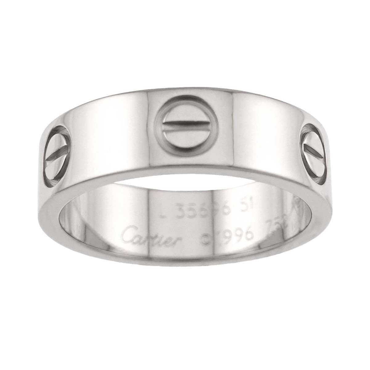 Cartier Love Ring 18K White Gold 750 size51 5.25(US) 903369081