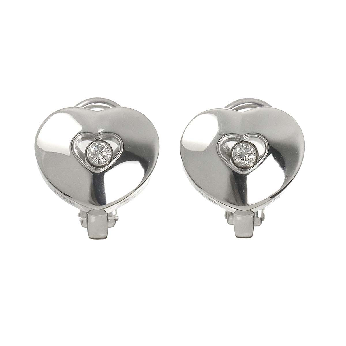 Chopard Happy Diamond Heart Earrings Clip on K18 WG 750 903283431