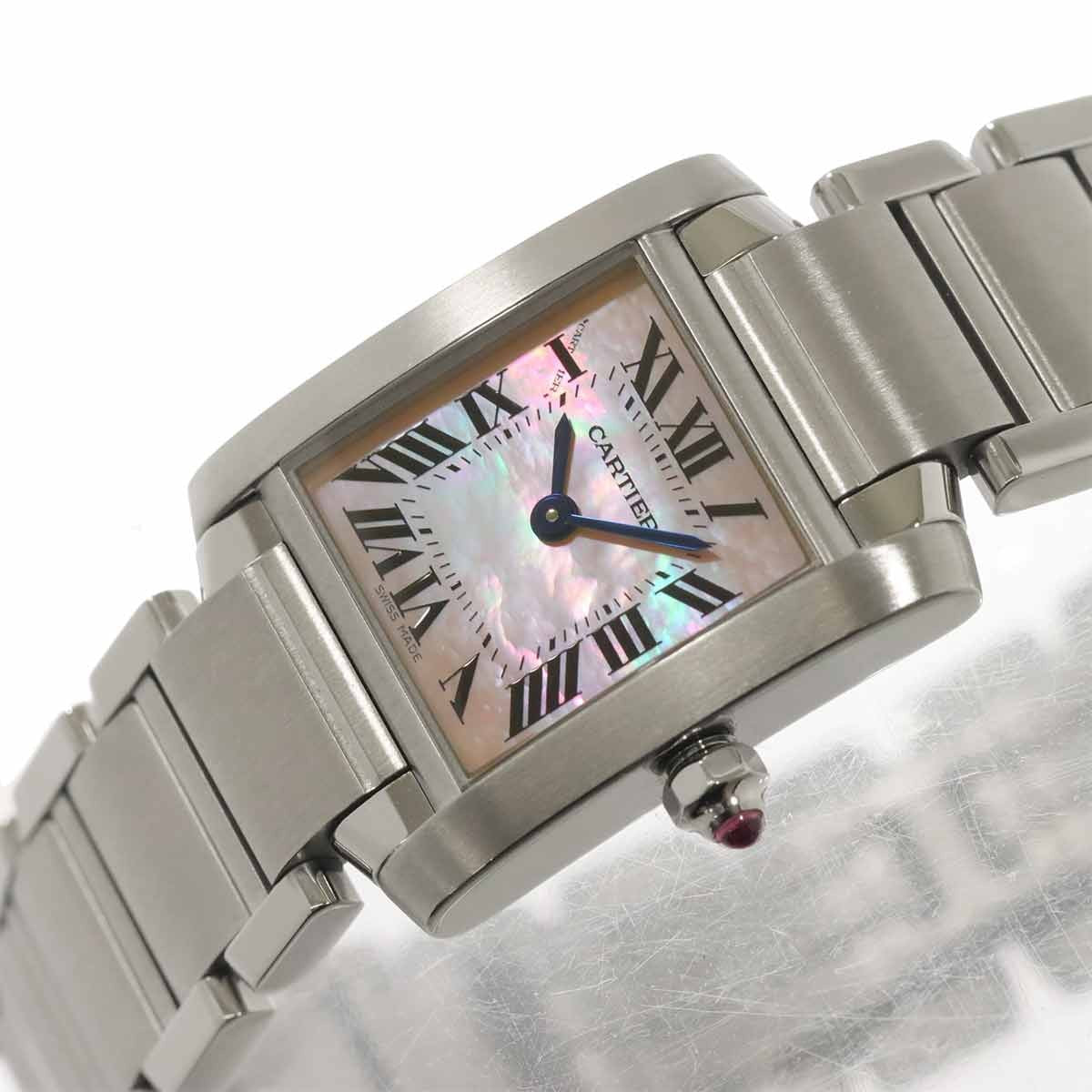 Cartier Tank Francaise SM W51028Q3 Quartz Pink Shell Dial Ladies 903151717