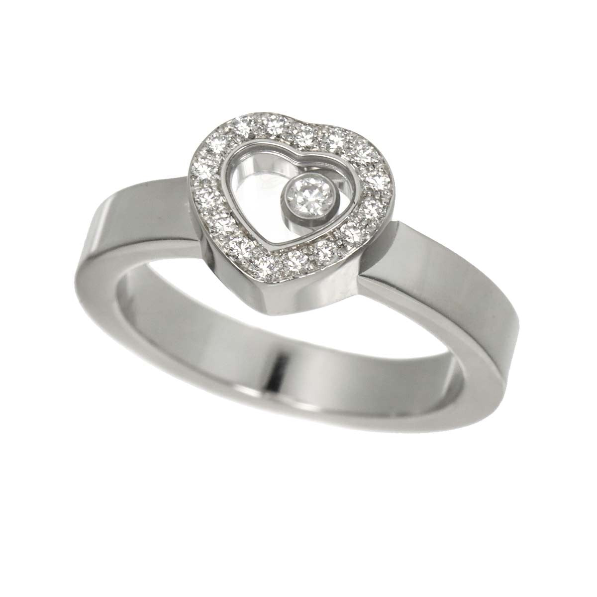 Chopard Happy Diamond Heart Ring 18K White Gold 750 Size6(US) 903192333