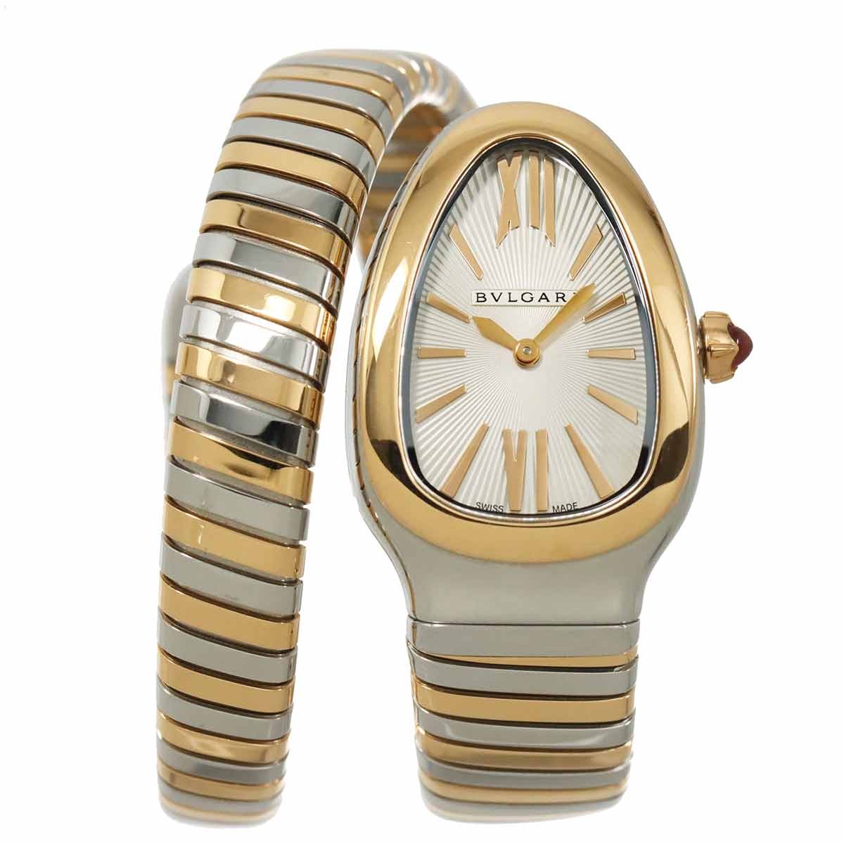 BVLGARI Serpenti Tubogas SP35SPG Quartz K18PG Quartz Silver Dial 903159250