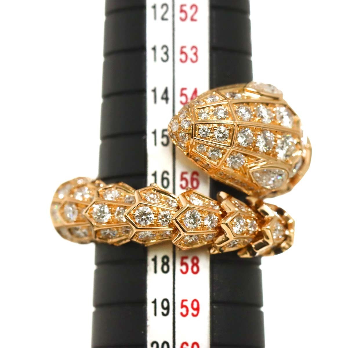 BVLGARI Serpenti Viper Diamond Ring 18K PG 750 sizeML 7.5(US) 902881435