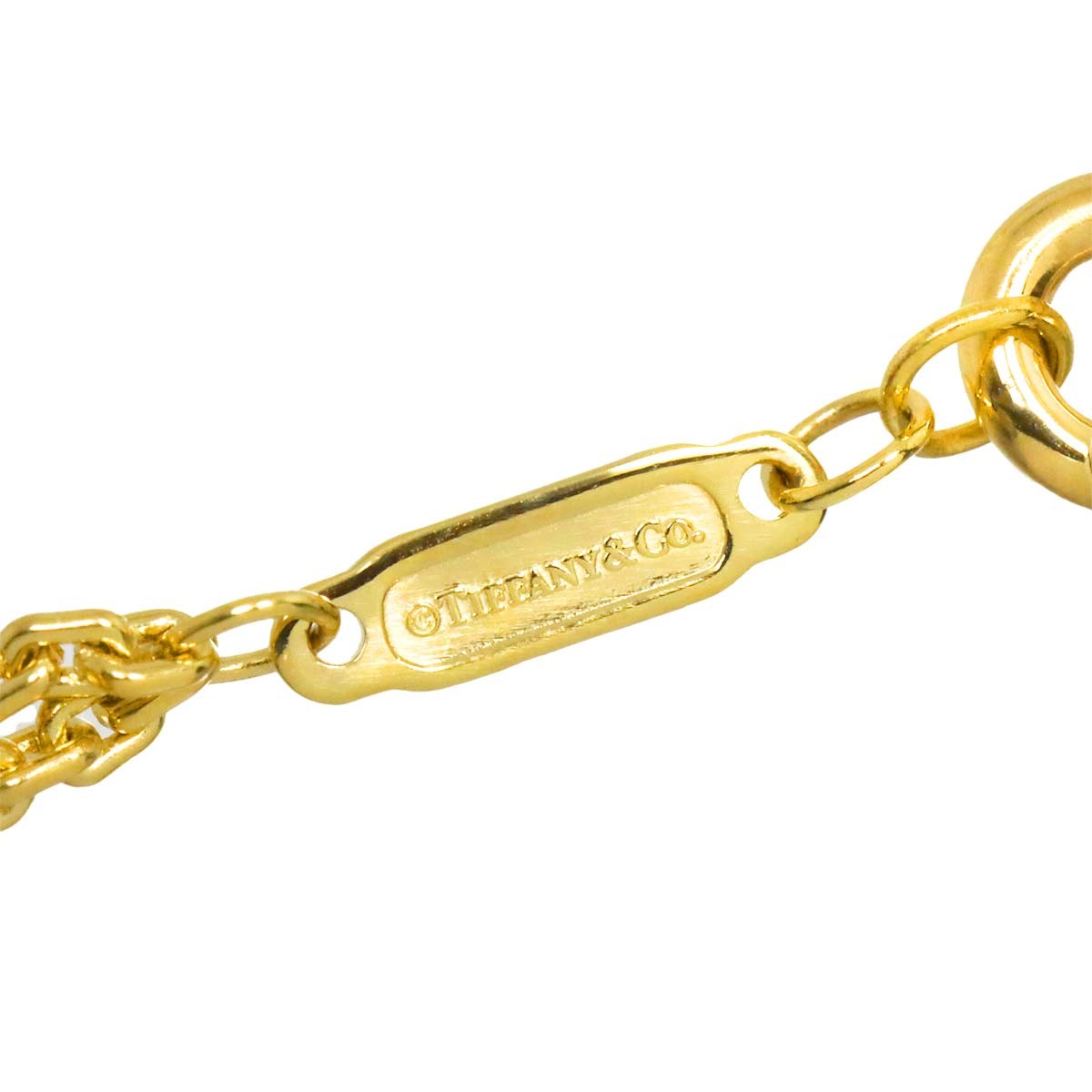 TIFFANY Co. Hardware Double Link Large Necklace 18K Yellow Gold 750 903088934