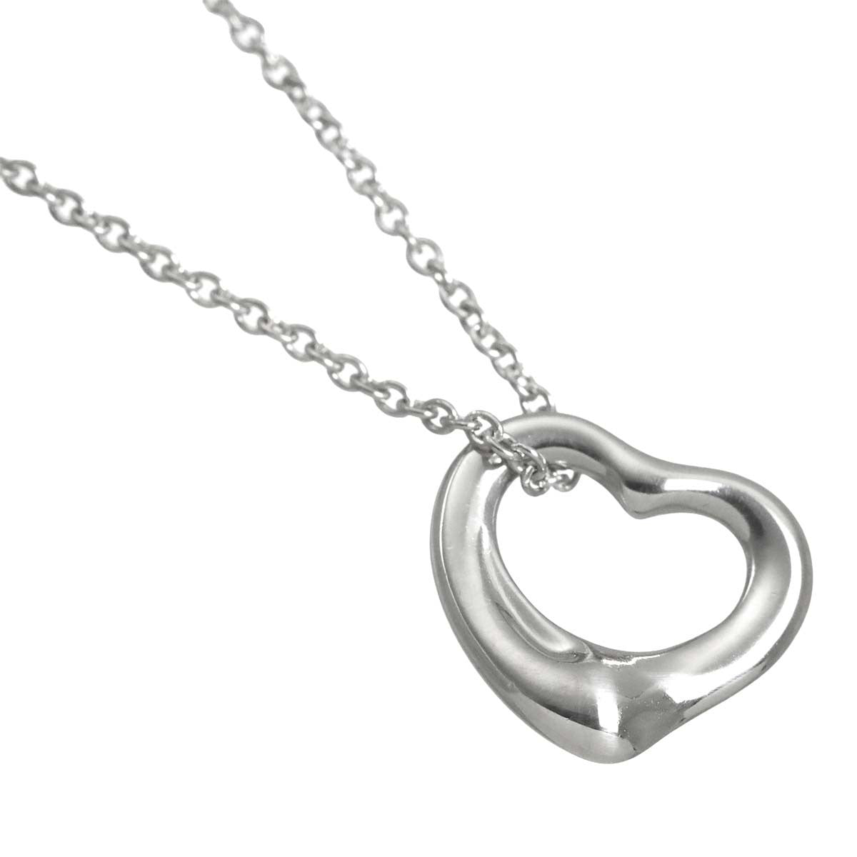 TIFFANY Co. Open Heart Necklace Platinum 903257612