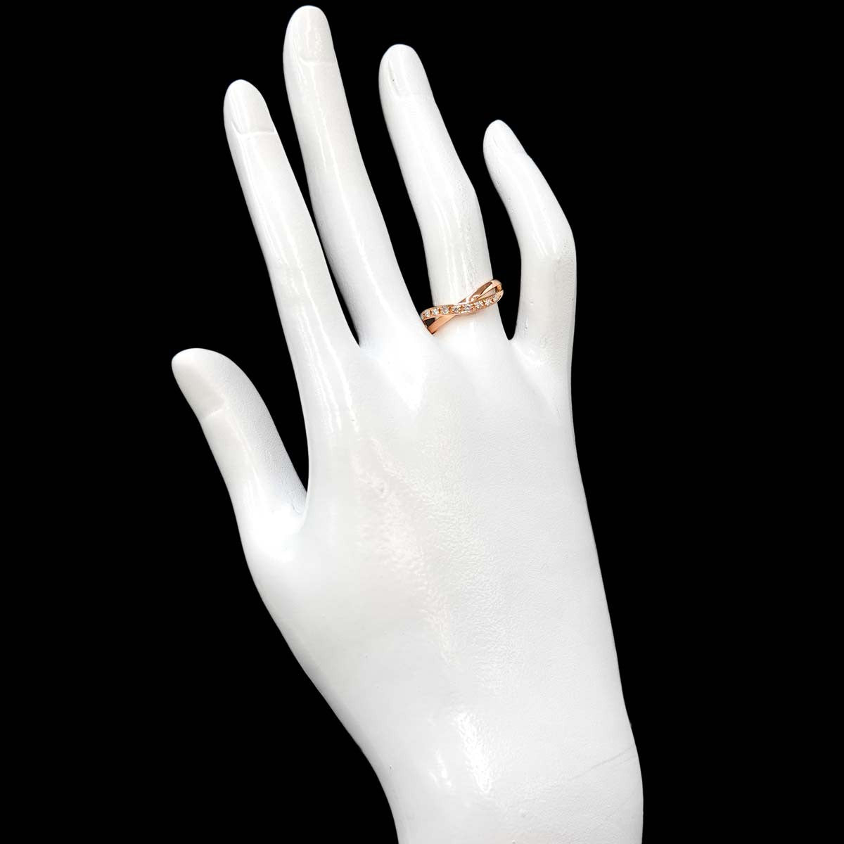 4C Diamond Ring 18K Pink Gold 750 Size6(US) 903296185