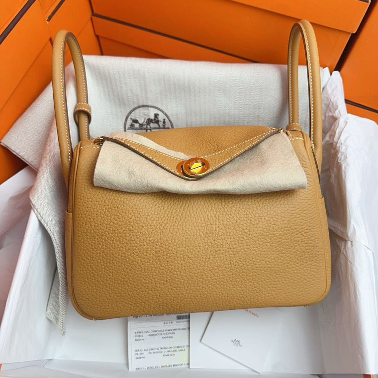 Hermes Lindy 26/21 Beach Gold, Gold Buckle, TC Leather, K Engraving SYC2209