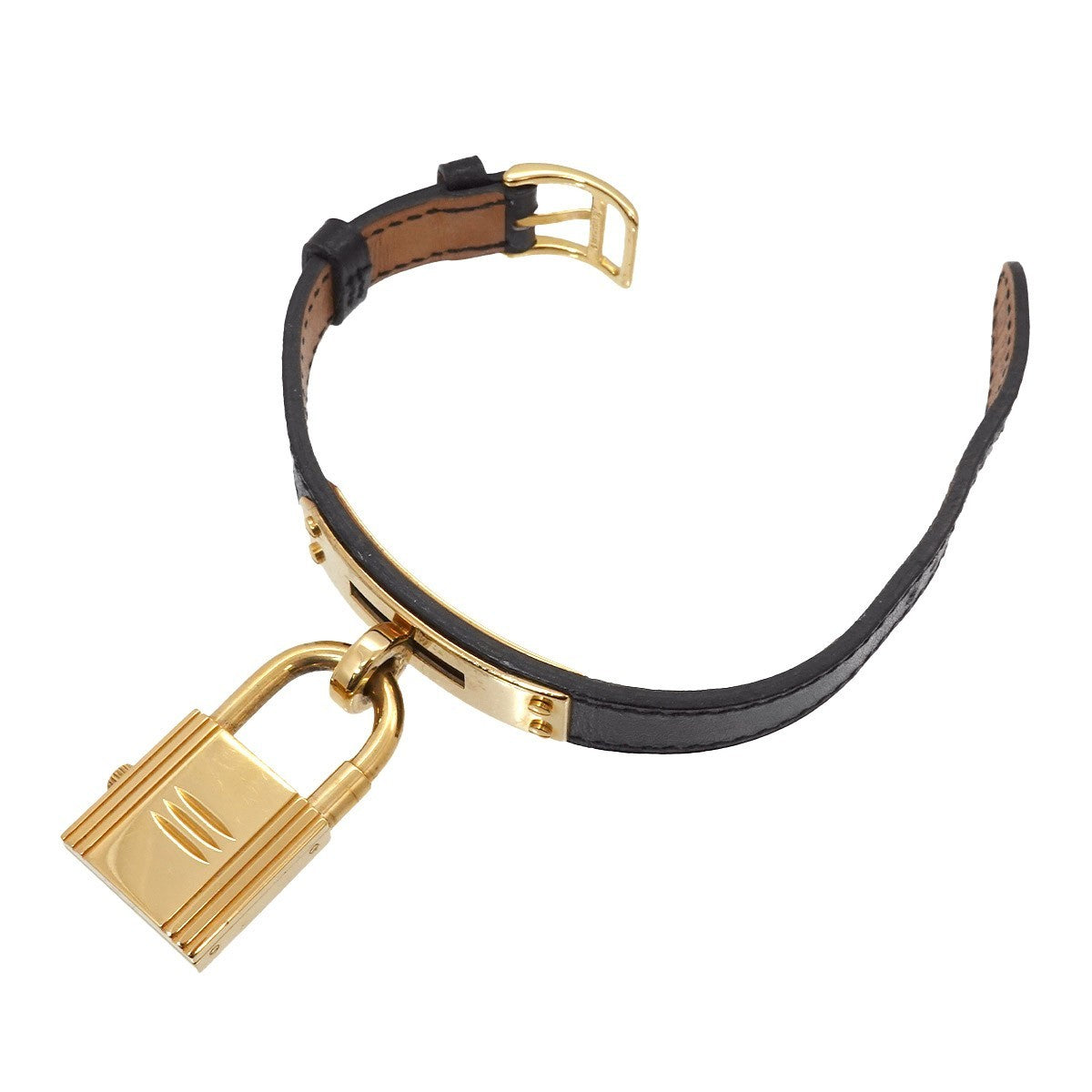 HERMES Kelly Watches Quartz Black Dial Vintage Cadena Ladies Watch 903446525