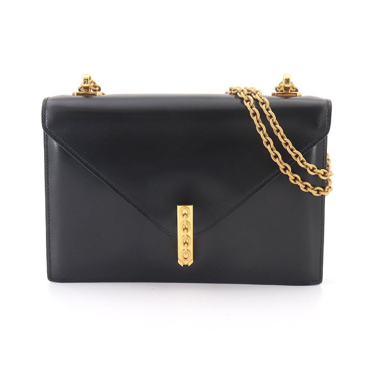 HERMES Alcazar Shoulder Bag Box Calf Leather Black Vintage Antique 903273380