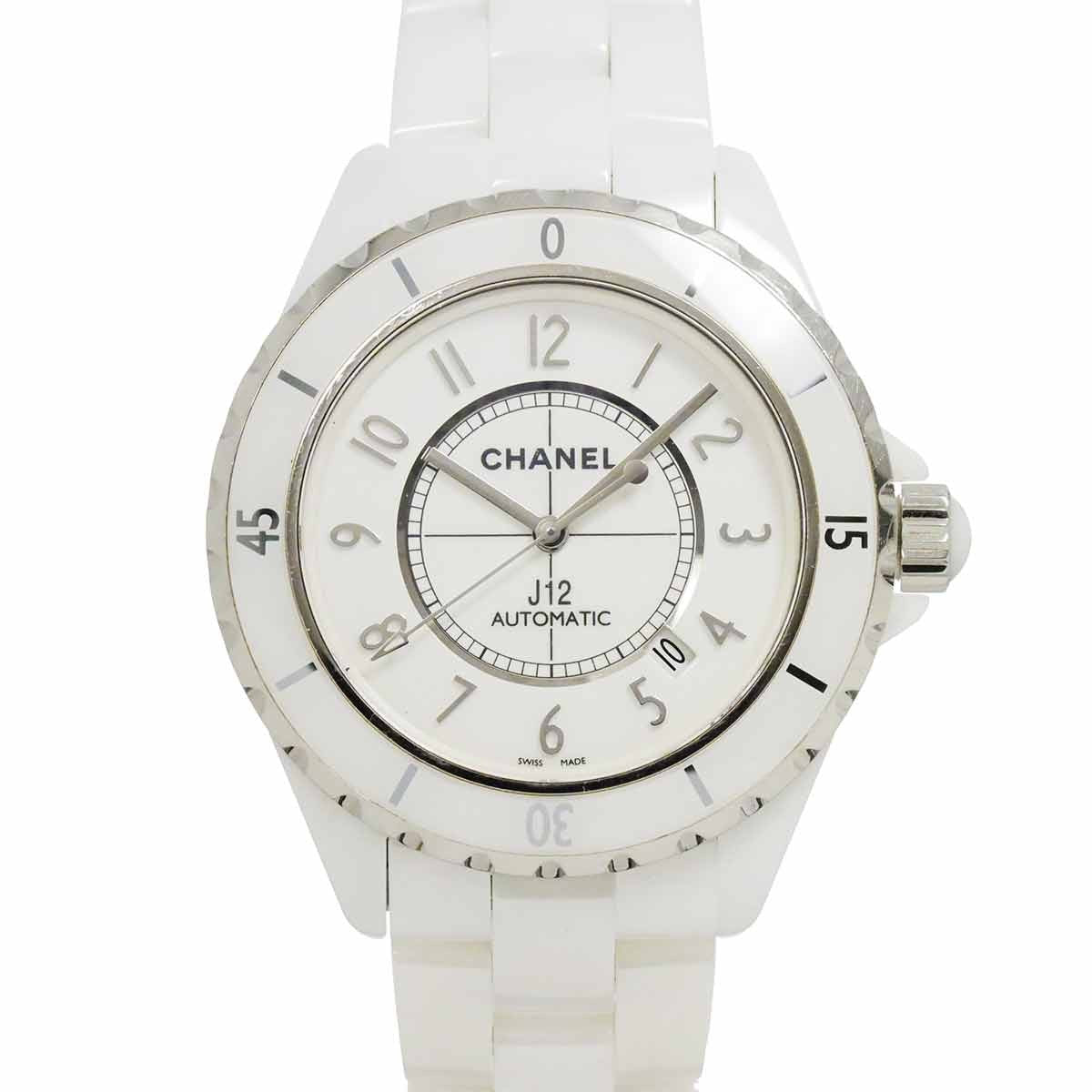 CHANEL J12 42mm H2981 Ceramic Date Automatic White Dial Mens Watch 902858770