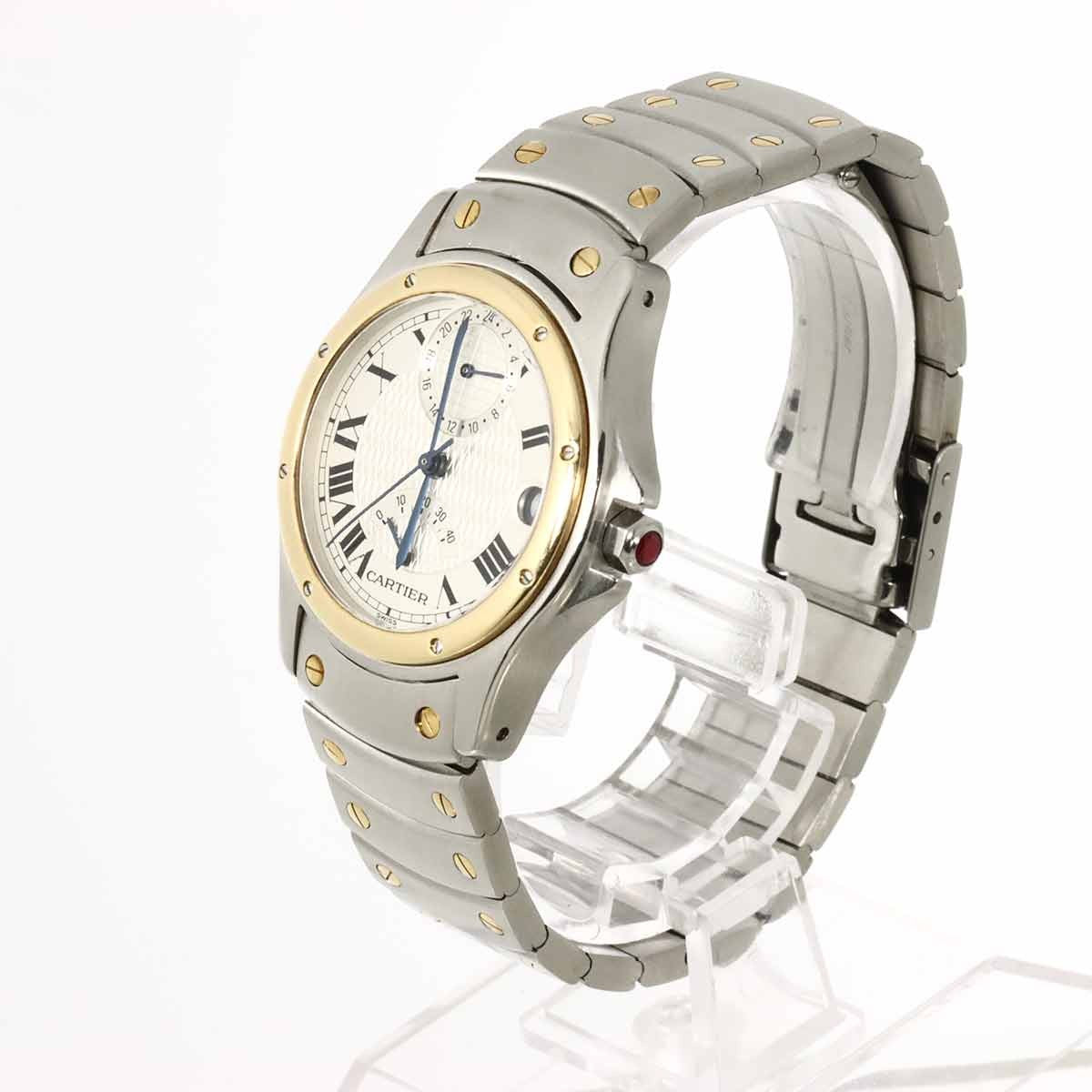 Cartier Santos Round GMT W20038R3 YG Automatic Silver Dial Mens Dial 903028221