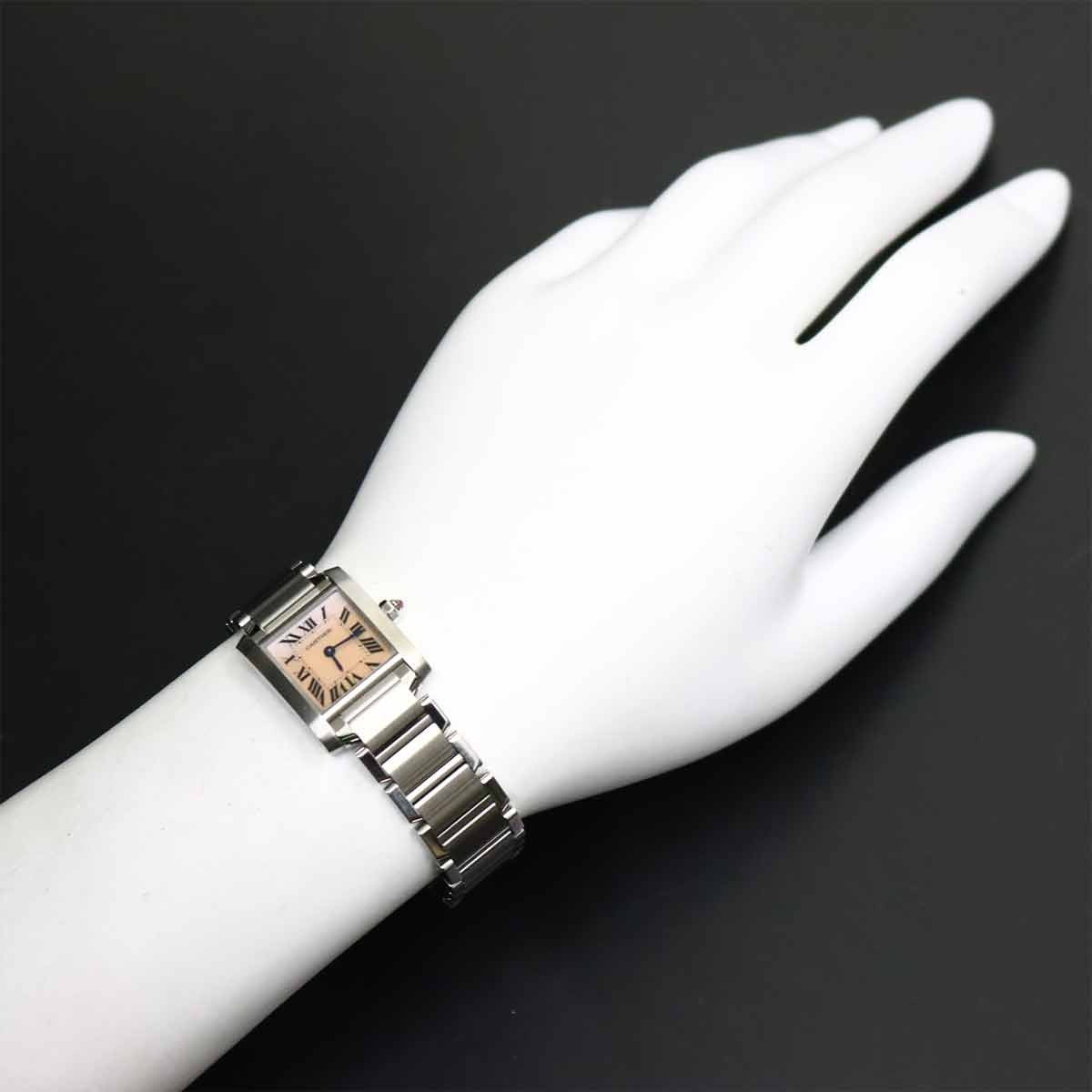 Cartier Tank Francaise SM W51028Q3 Quartz Pink Shell Dial Ladies 903151713
