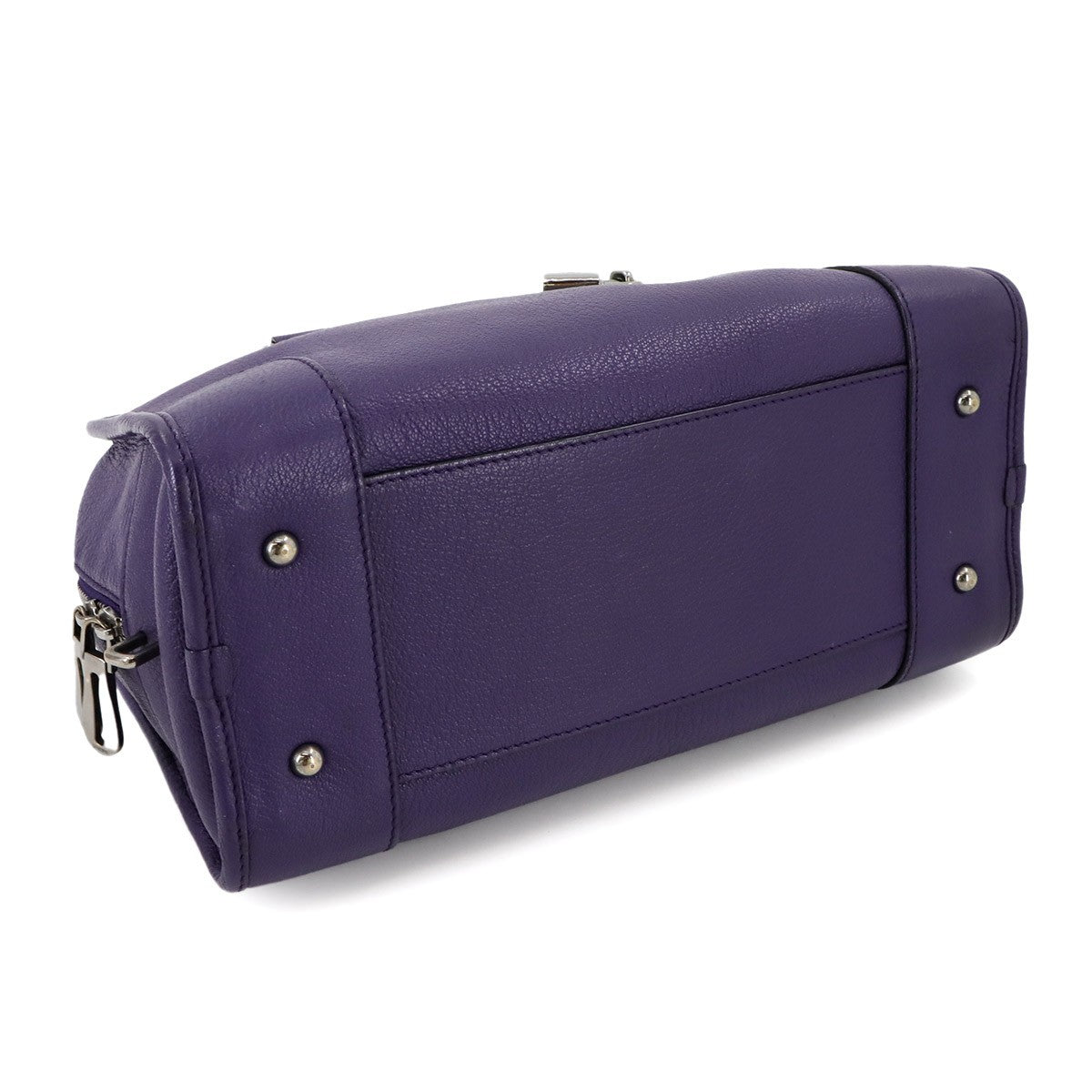 LOEWE Amazona 28 Hand Bag Leather Purple Anagram Purse 902934793